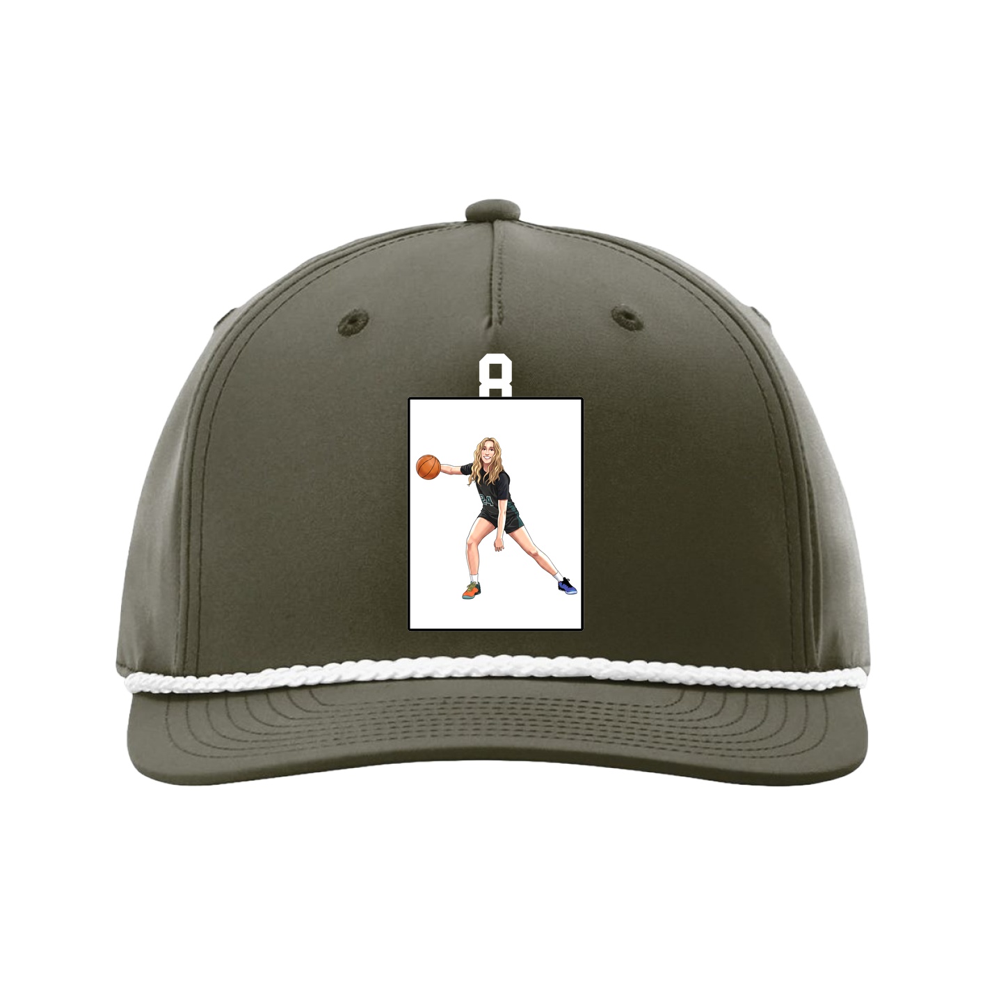 Five-Panel Classic Rope Cap — Number Top in Green