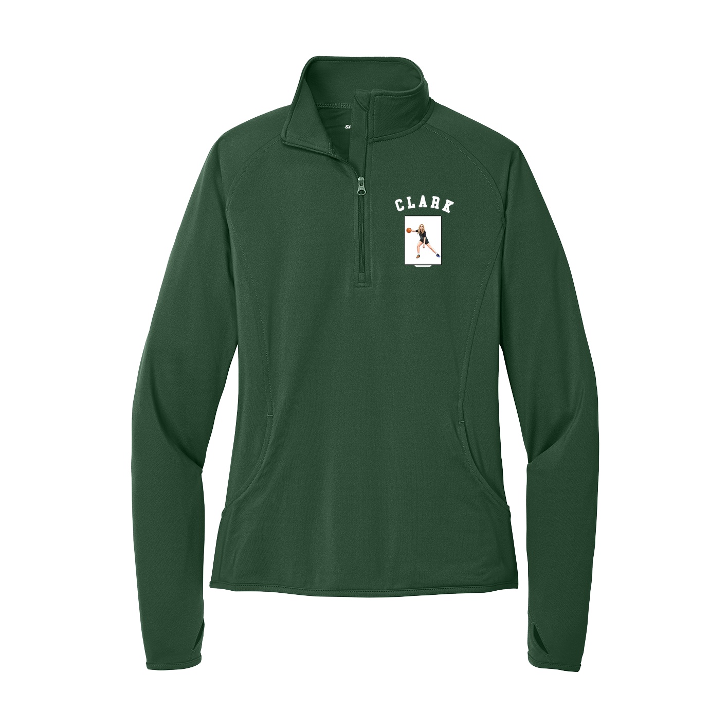 Women's Q-Zip Pullover — Shirsey Arch in Green