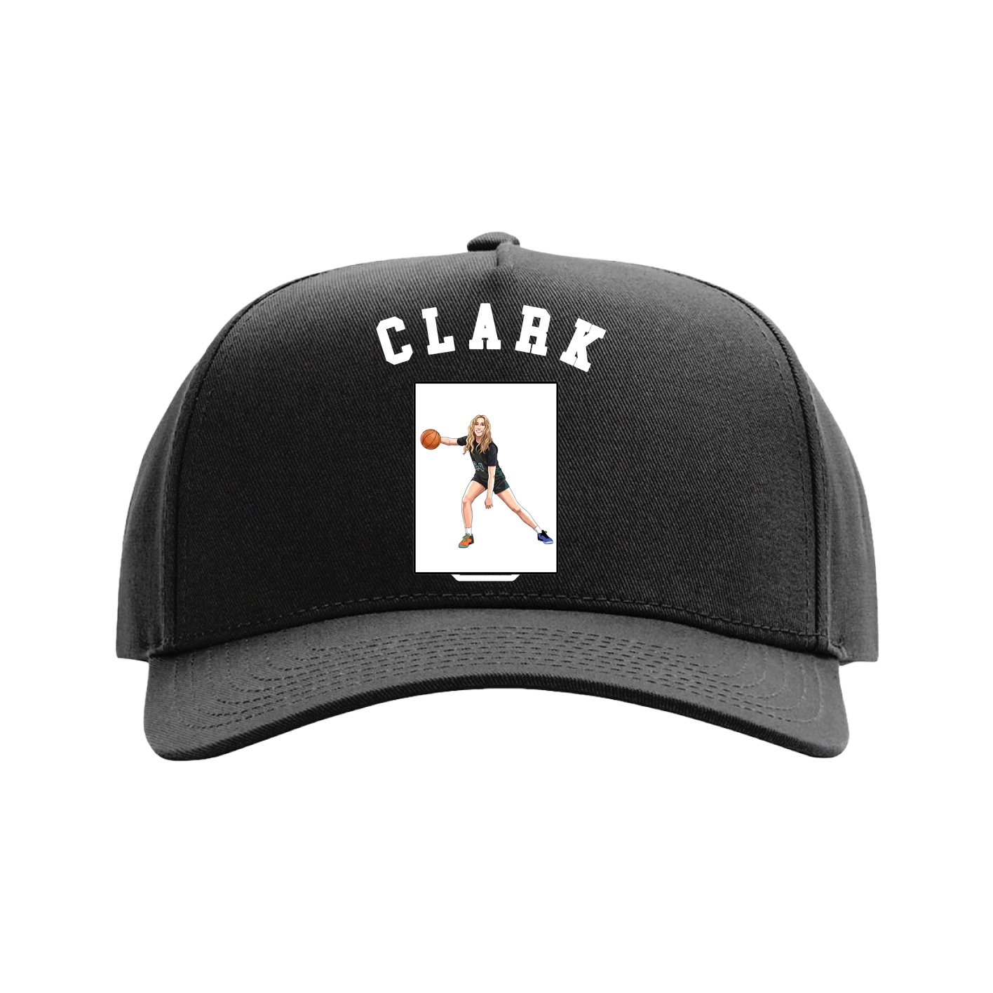 Full Fabric Five-Panel Champ Cap — Shirsey Arch in Black