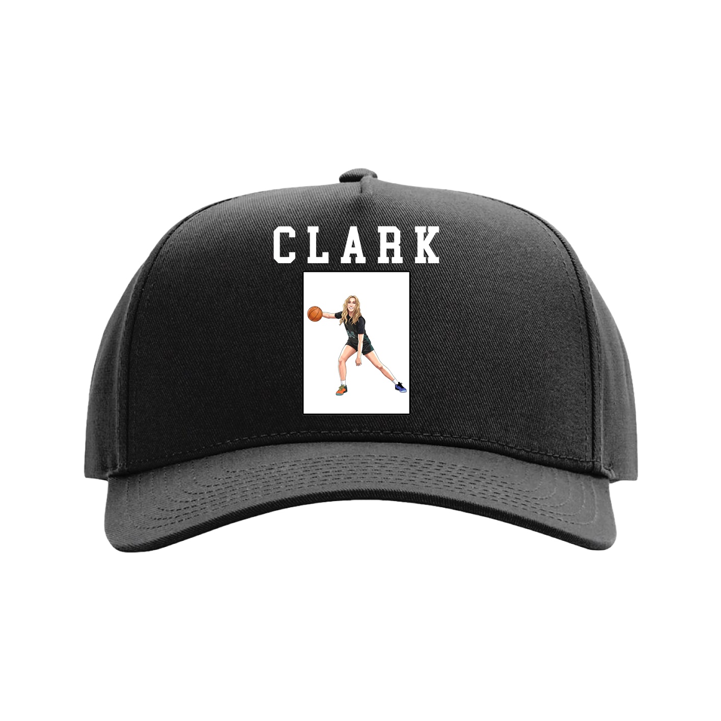 Full Fabric Five-Panel Champ Cap — Shirsey in Black