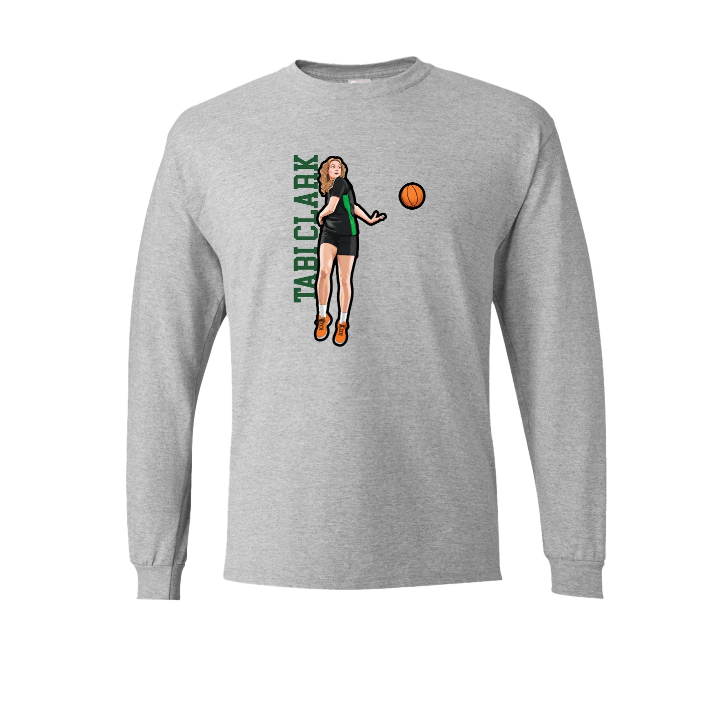 Long Sleeve Tee — Name Vertical in Grey