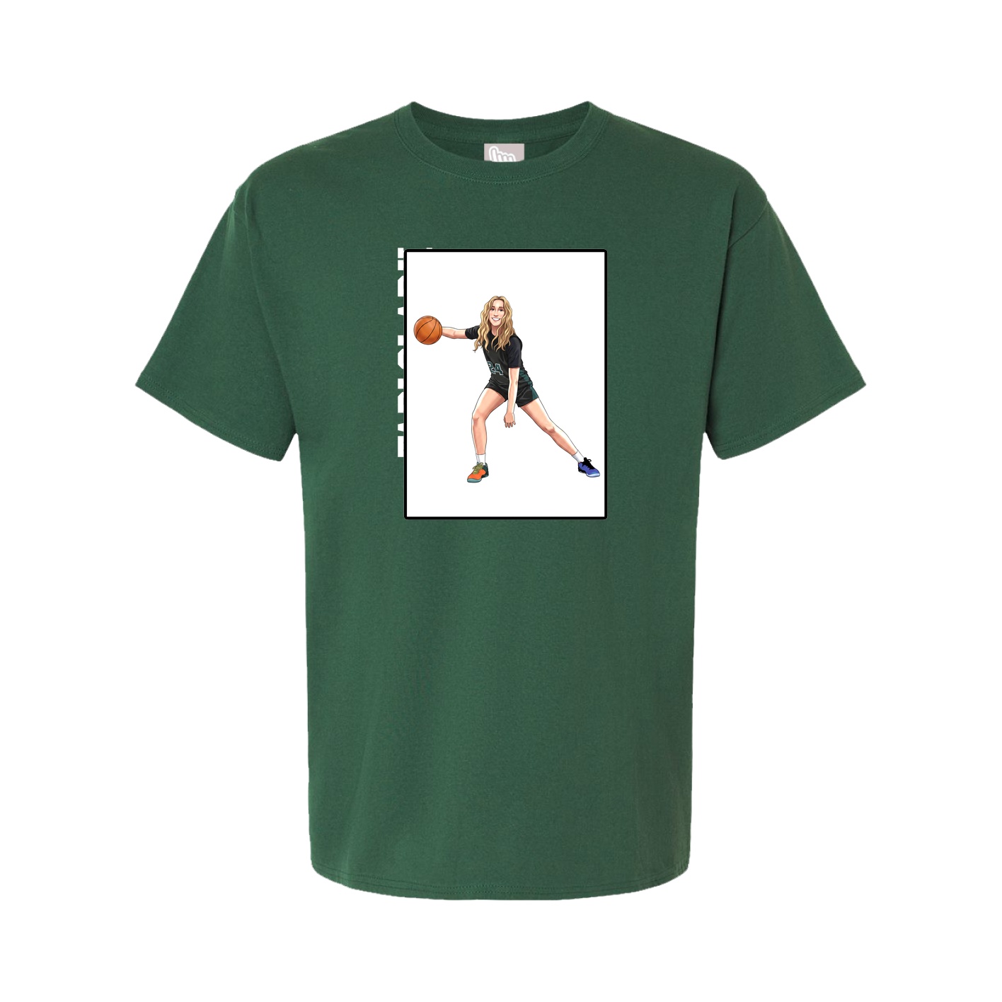 Youth Tee — Name Vertical in Green