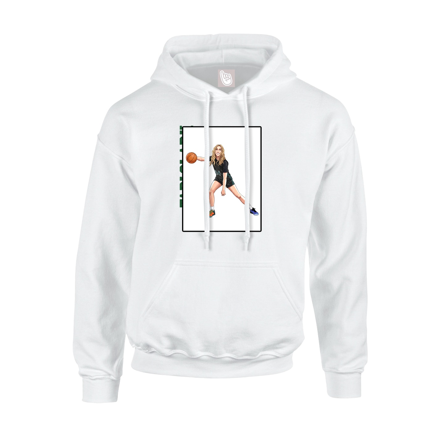 Hoodie — Name Vertical in White