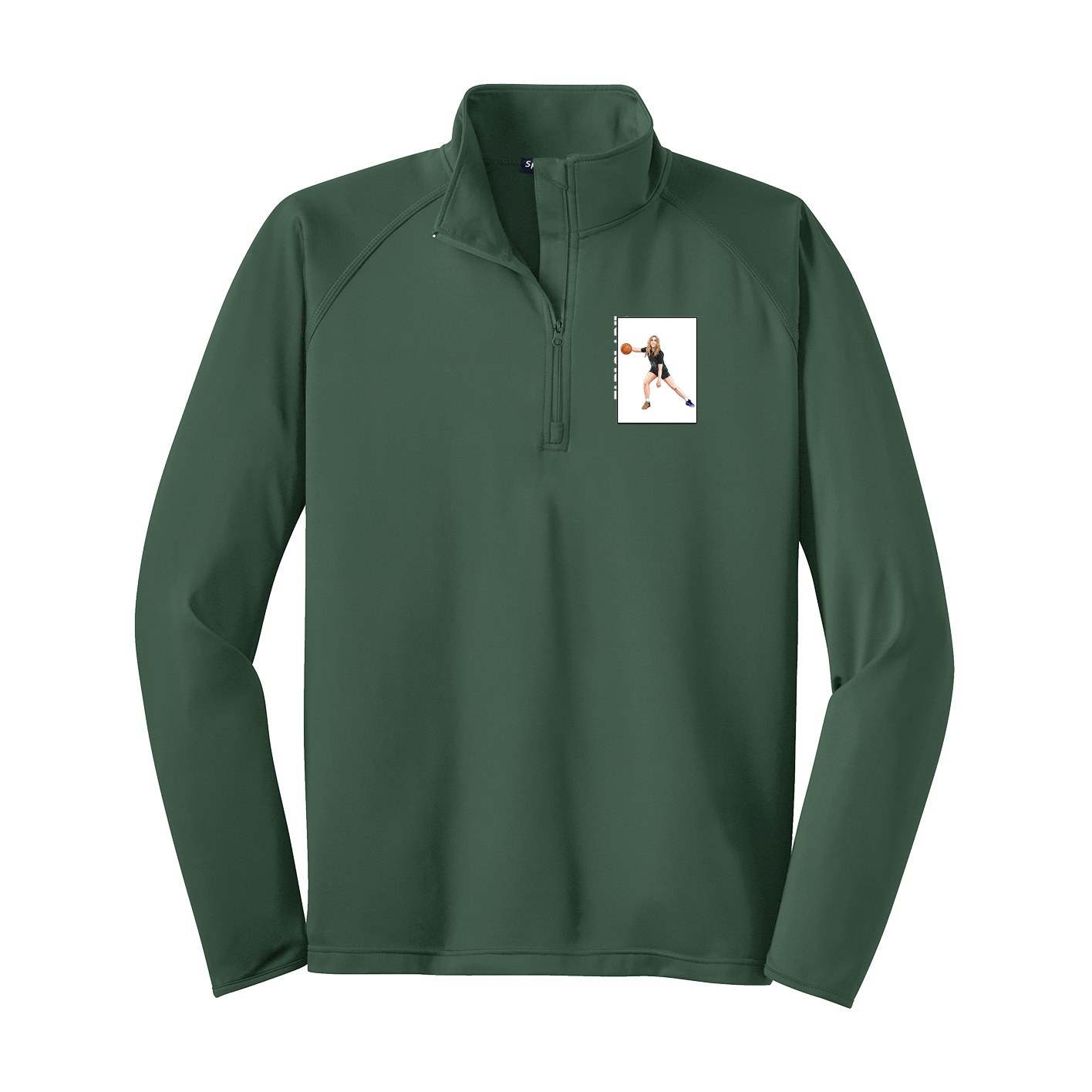 Q-Zip Pullover — Name Vertical in Green