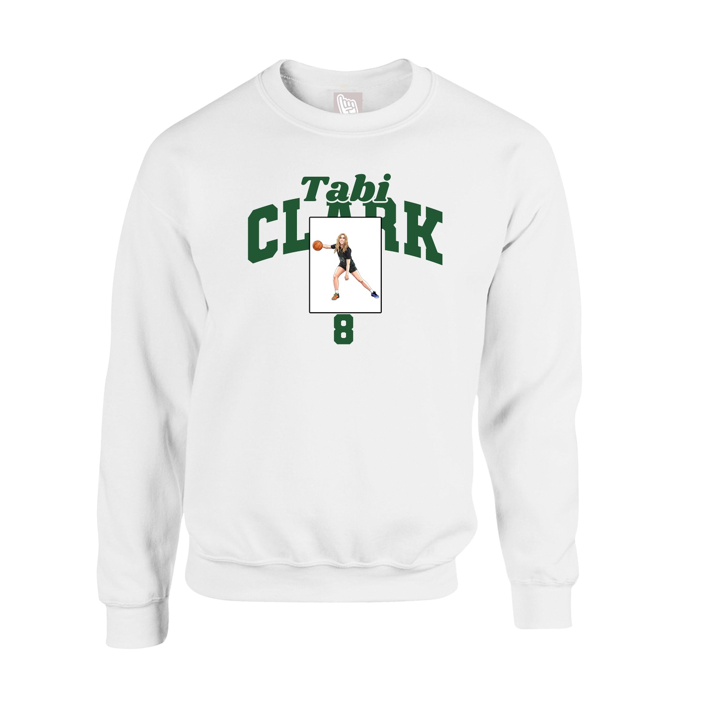 Fleece Crew — Signature Arch in White