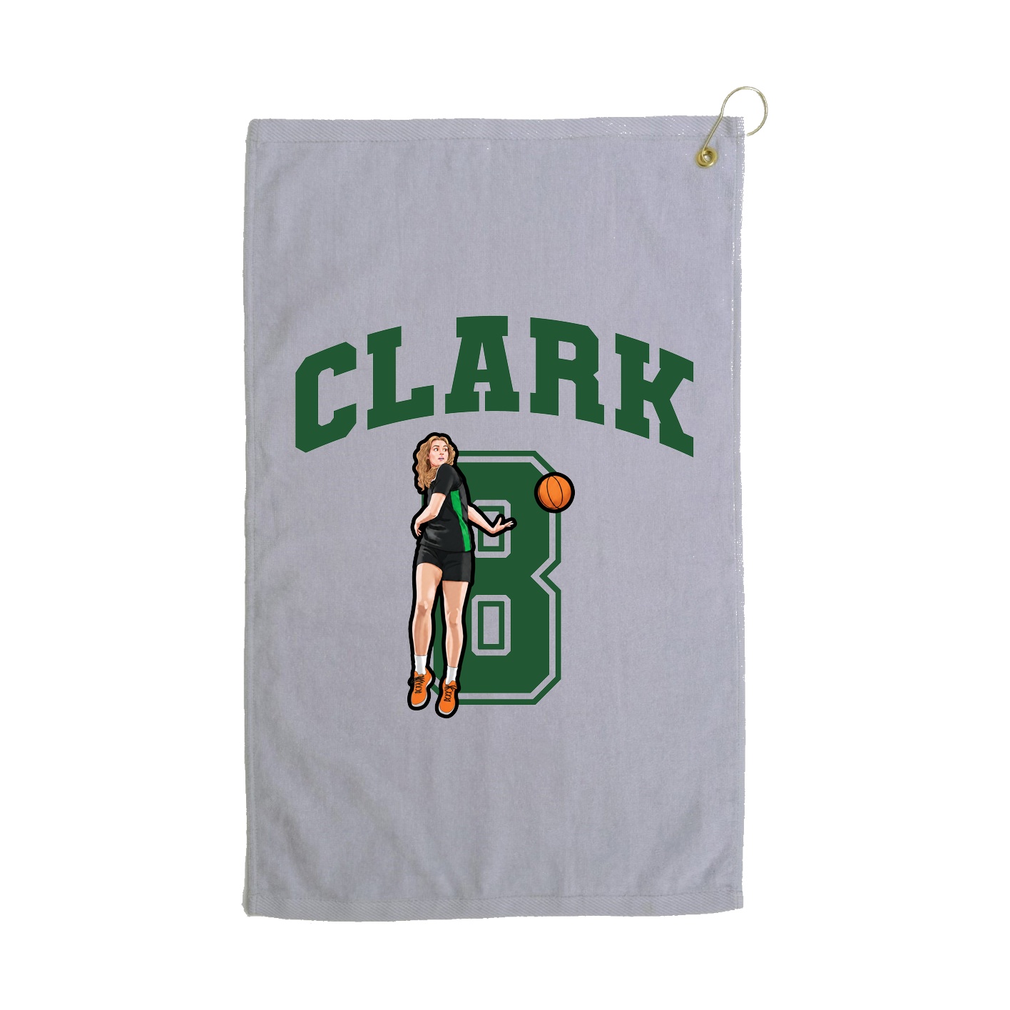 Golf Towel — Number in Grey