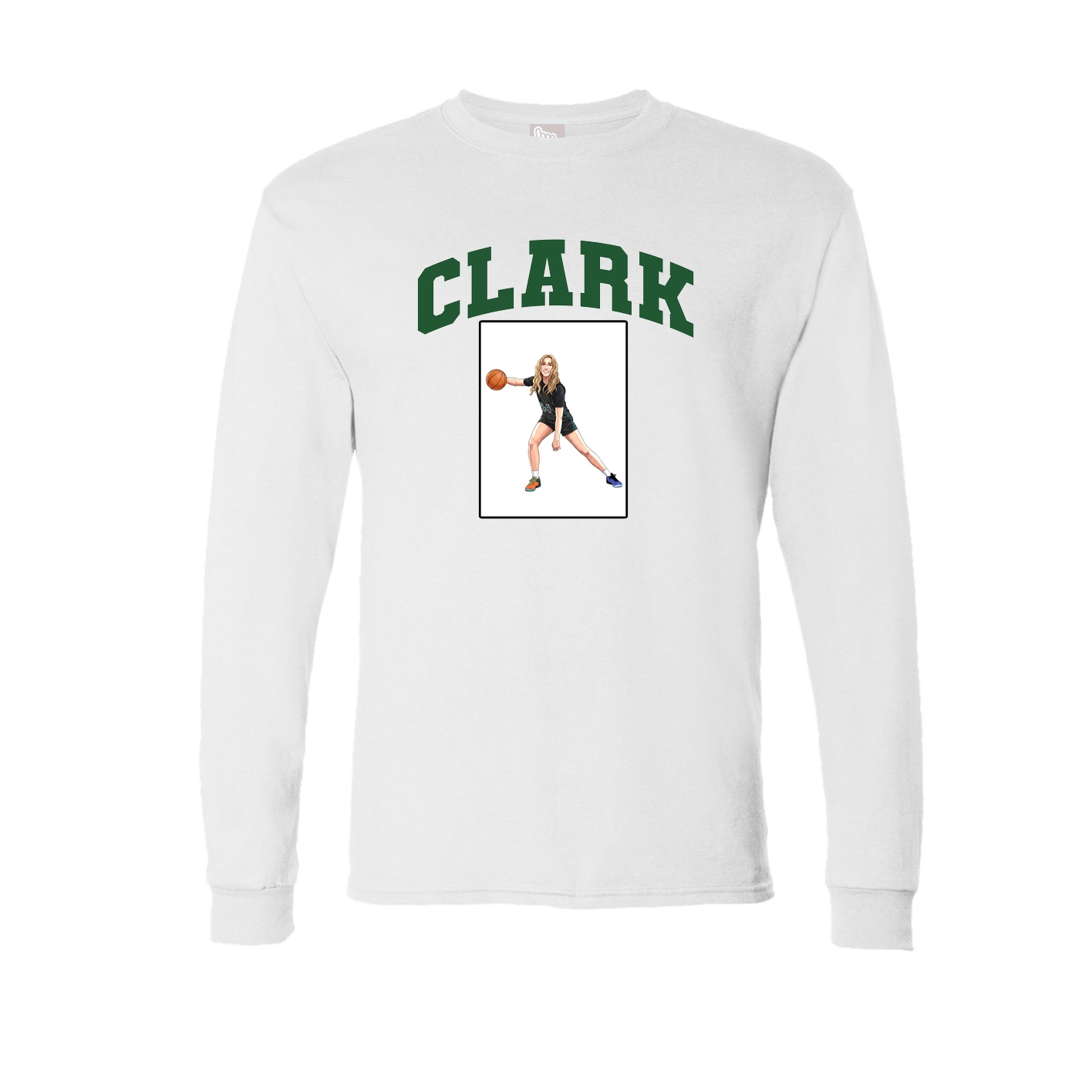 Long Sleeve Tee — Number in White