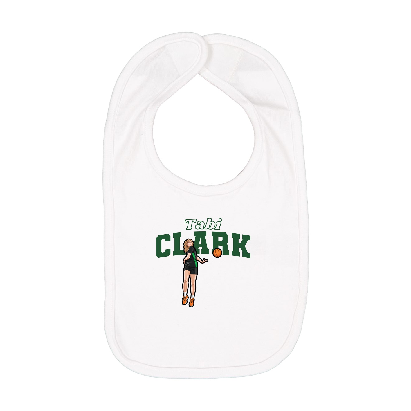 Infant Bib — Name Arch in White