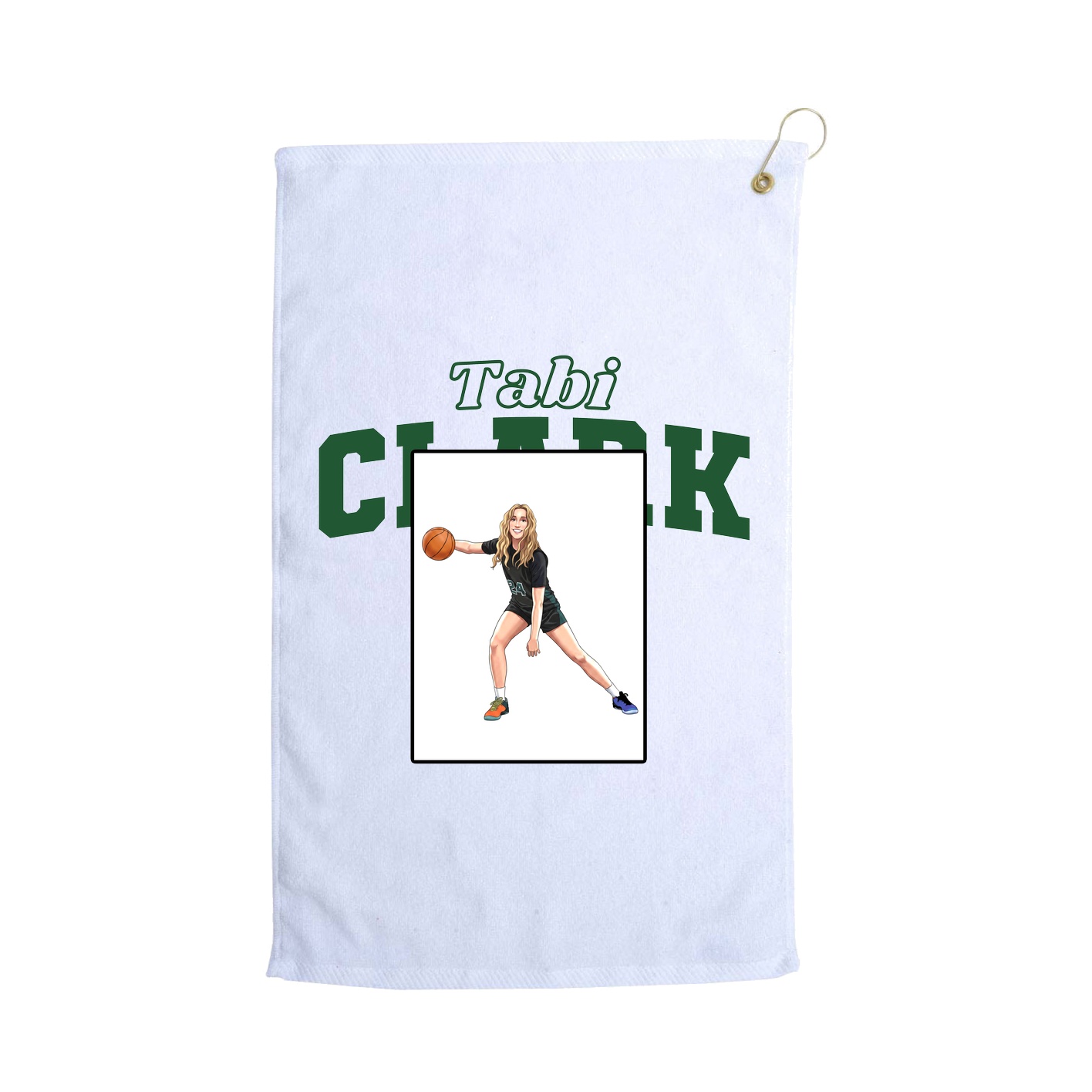 Golf Towel — Name Arch in White
