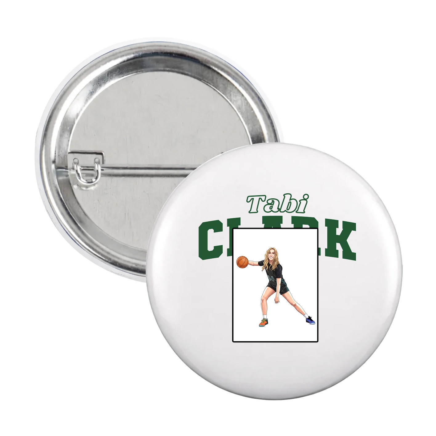 Game Day Button — Name Arch in White