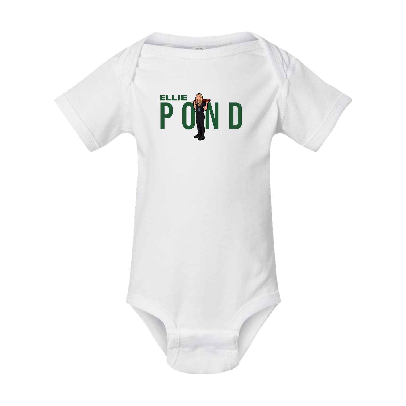 Baby Onesie — Player Name in White