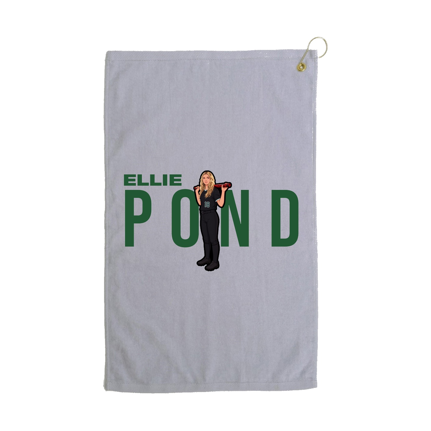 Golf Towel — Player Name in Grey