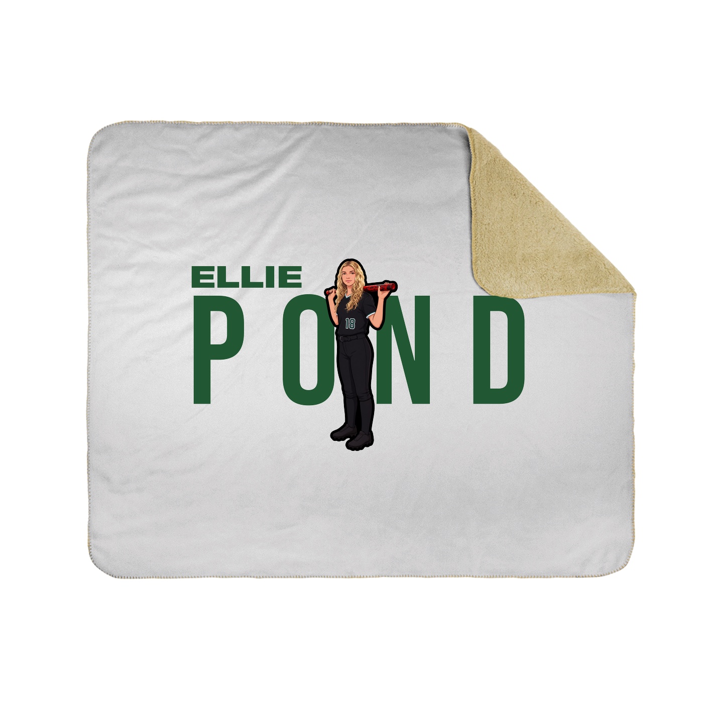 Throw Blanket — Player Name in White