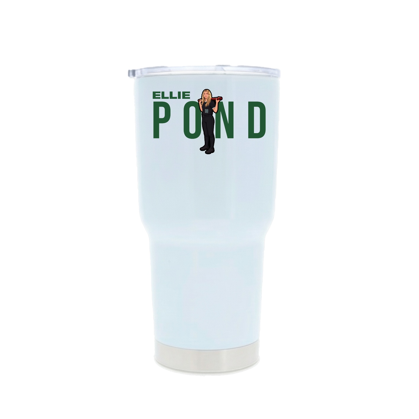 30oz Stainless Steel Tumbler — Player Name in White