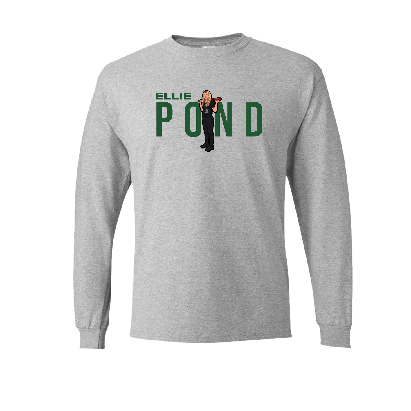 Long Sleeve Tee — Player Name in Grey