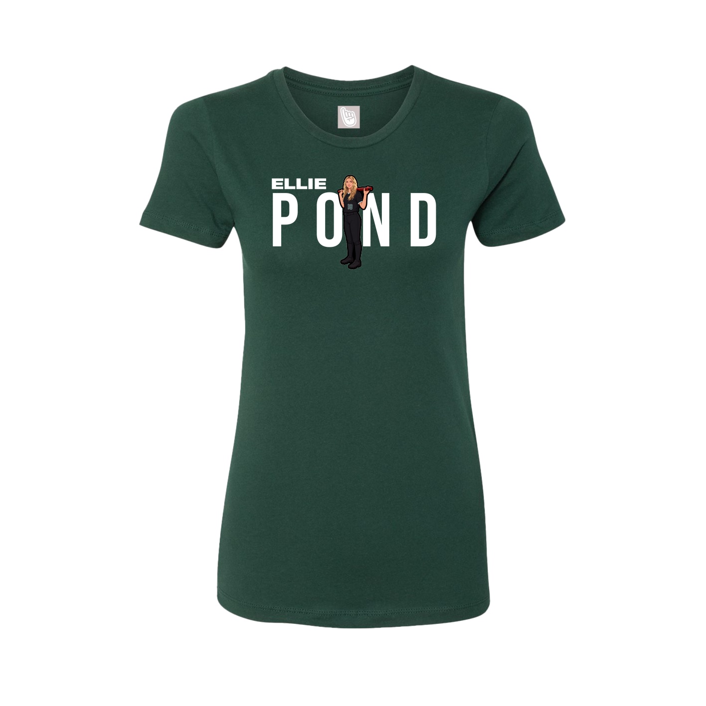 Fitted Women's Tee — Player Name in Green