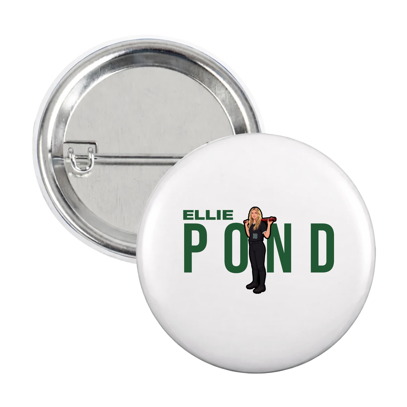 Game Day Button — Player Name in White