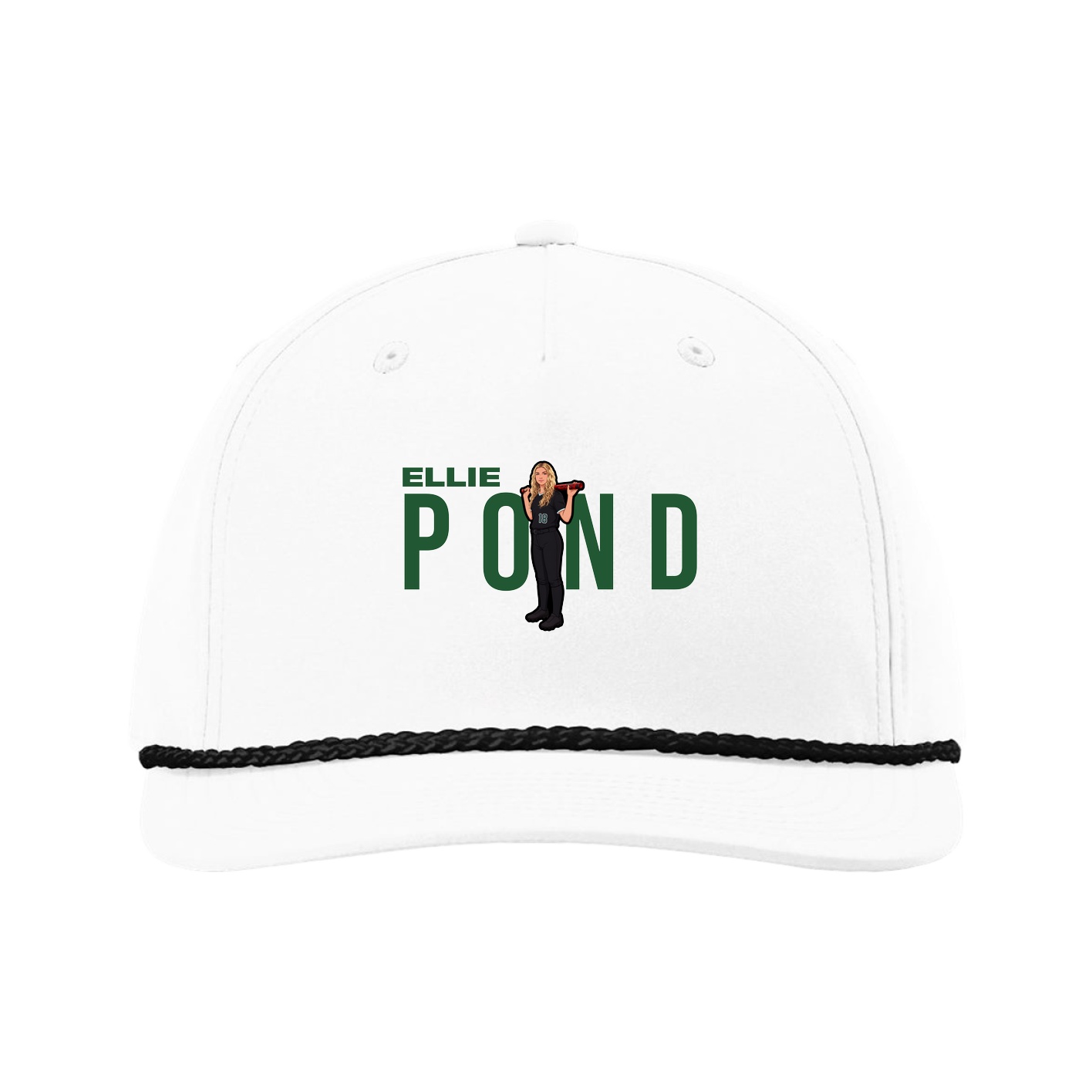 Five-Panel Classic Rope Cap — Player Name in White