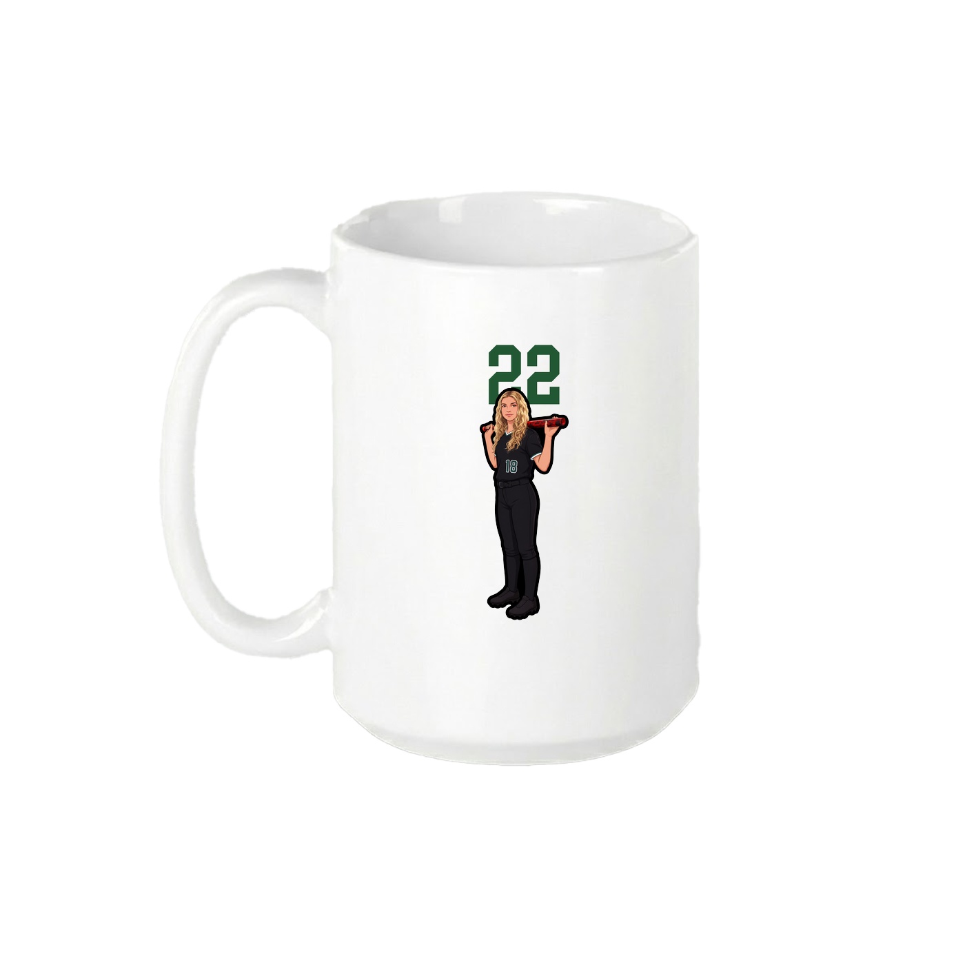 15oz Coffee Mug — Number Top in White
