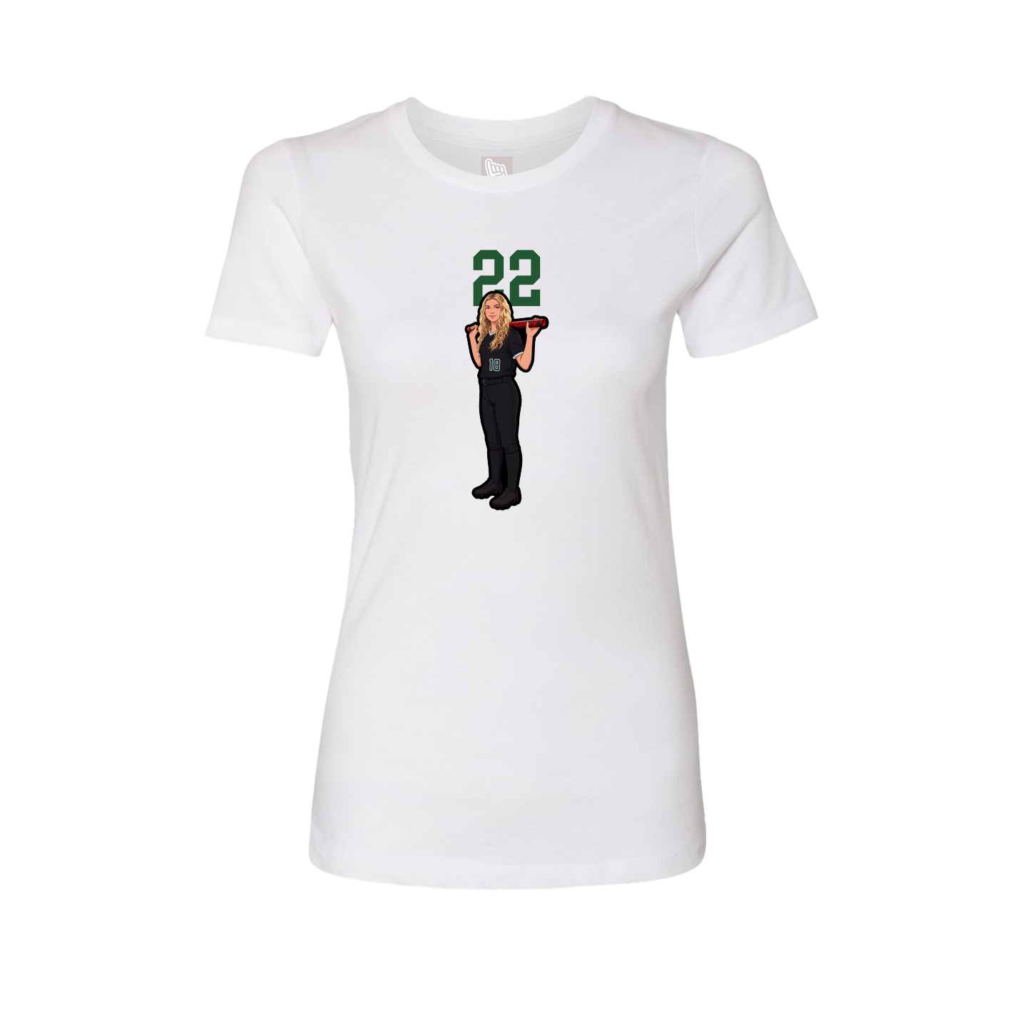Fitted Women's Tee — Number Top in White