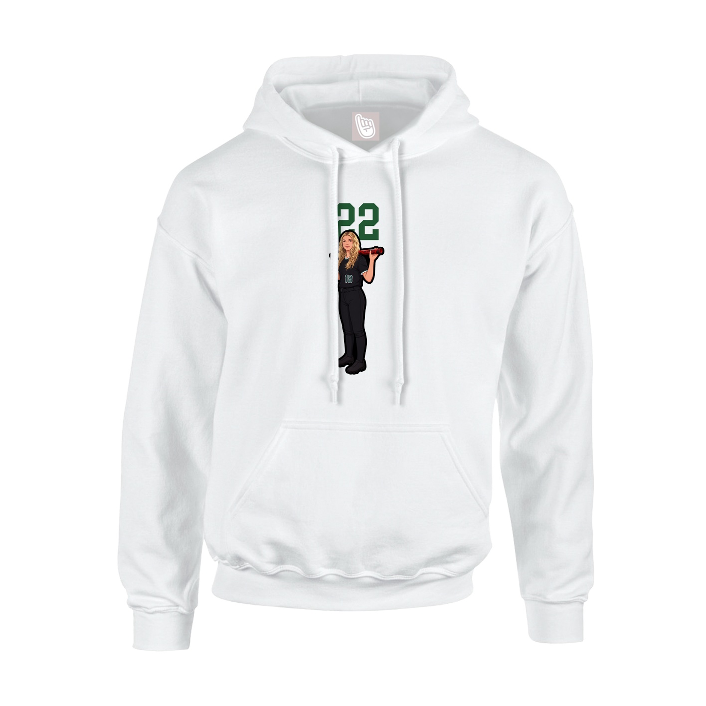 Hoodie — Number Top in White