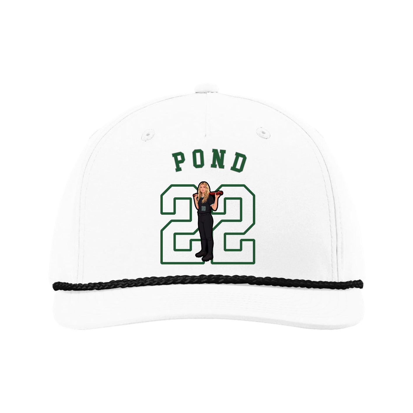 Five-Panel Classic Rope Cap — Shirsey Arch in White