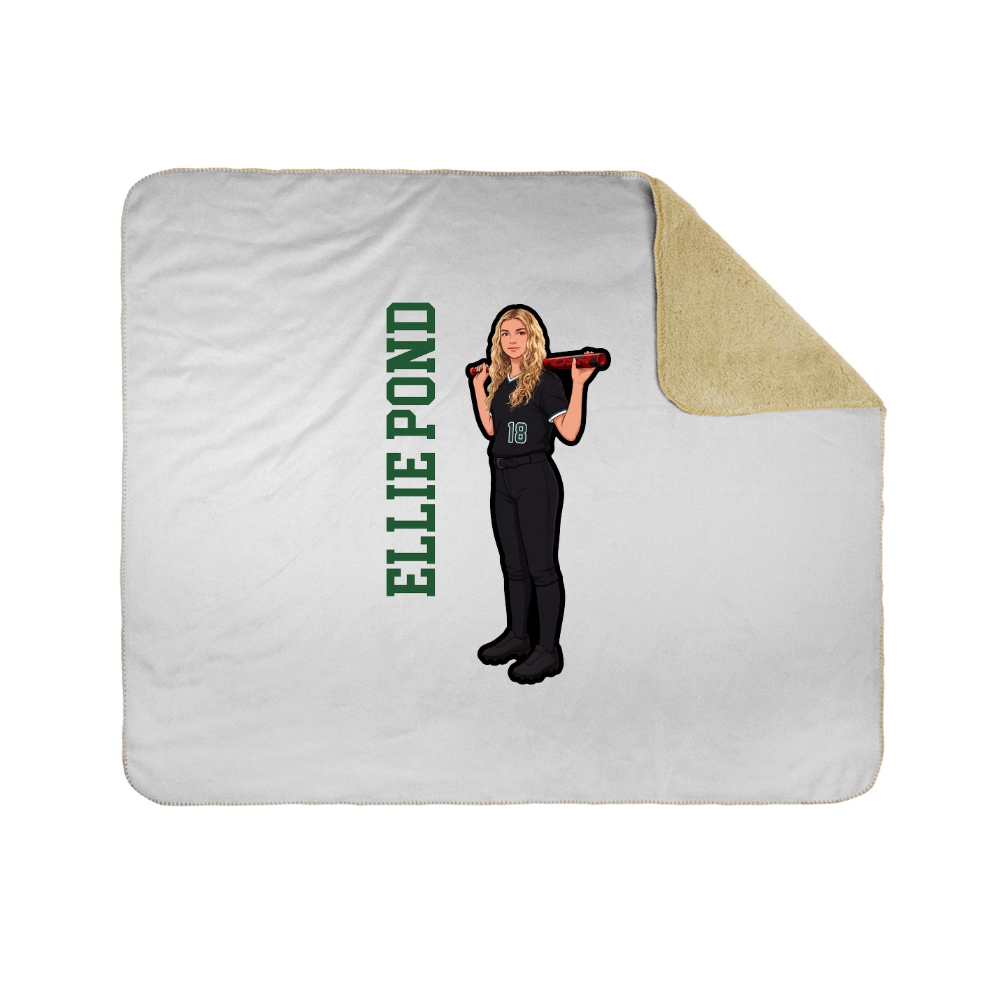Throw Blanket — Name Vertical in White