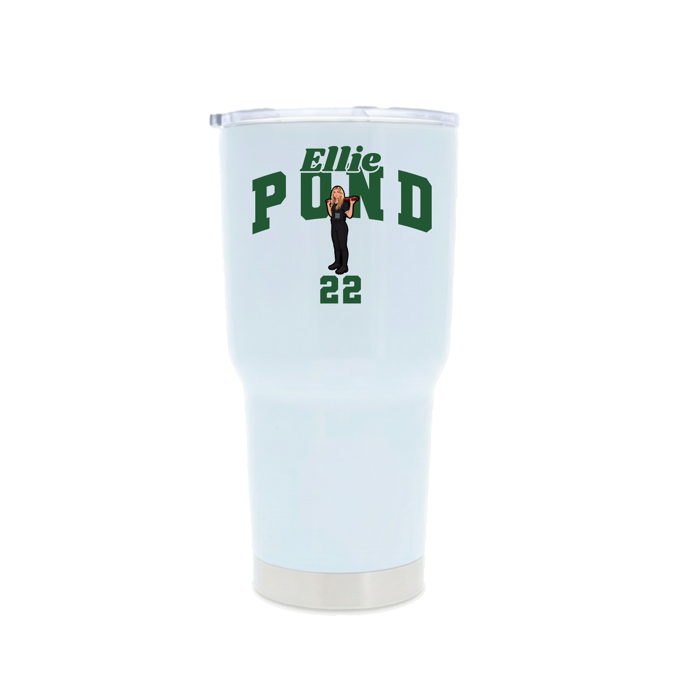30oz Stainless Steel Tumbler — Signature Arch in White