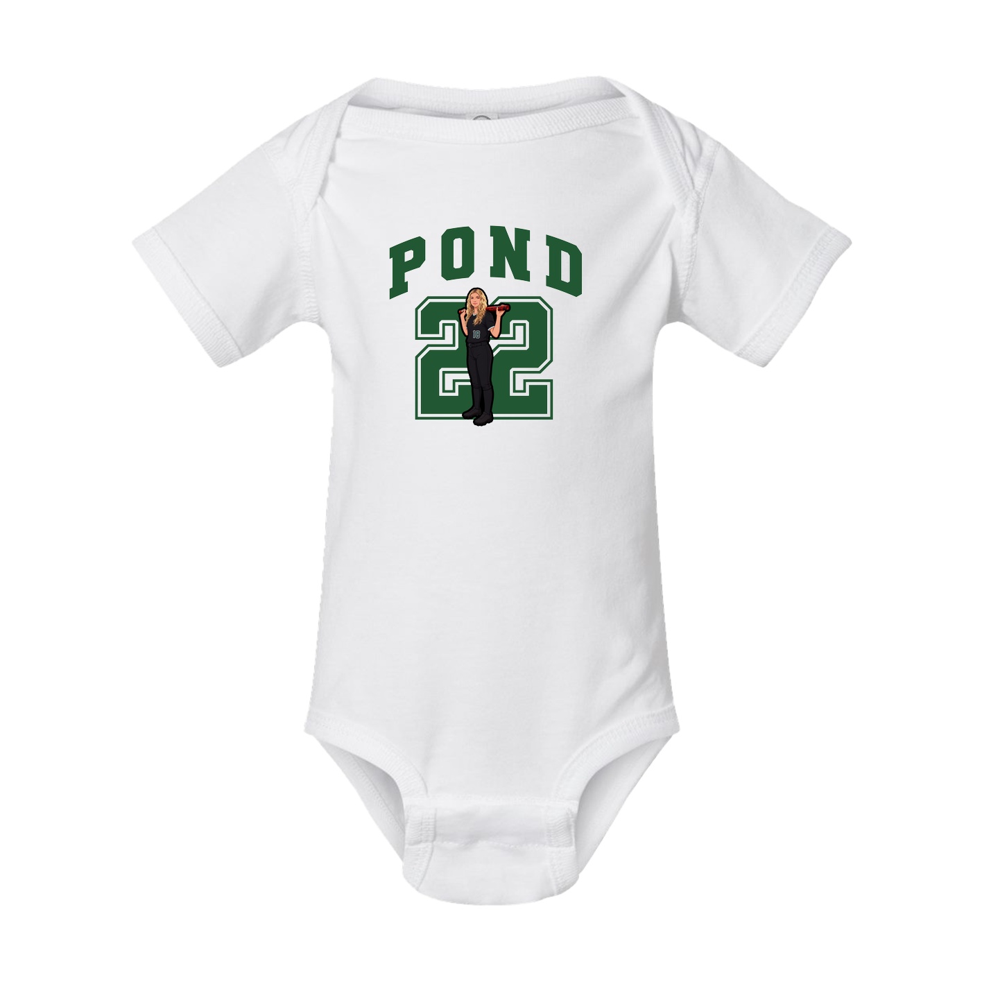 Baby Onesie — Number in White