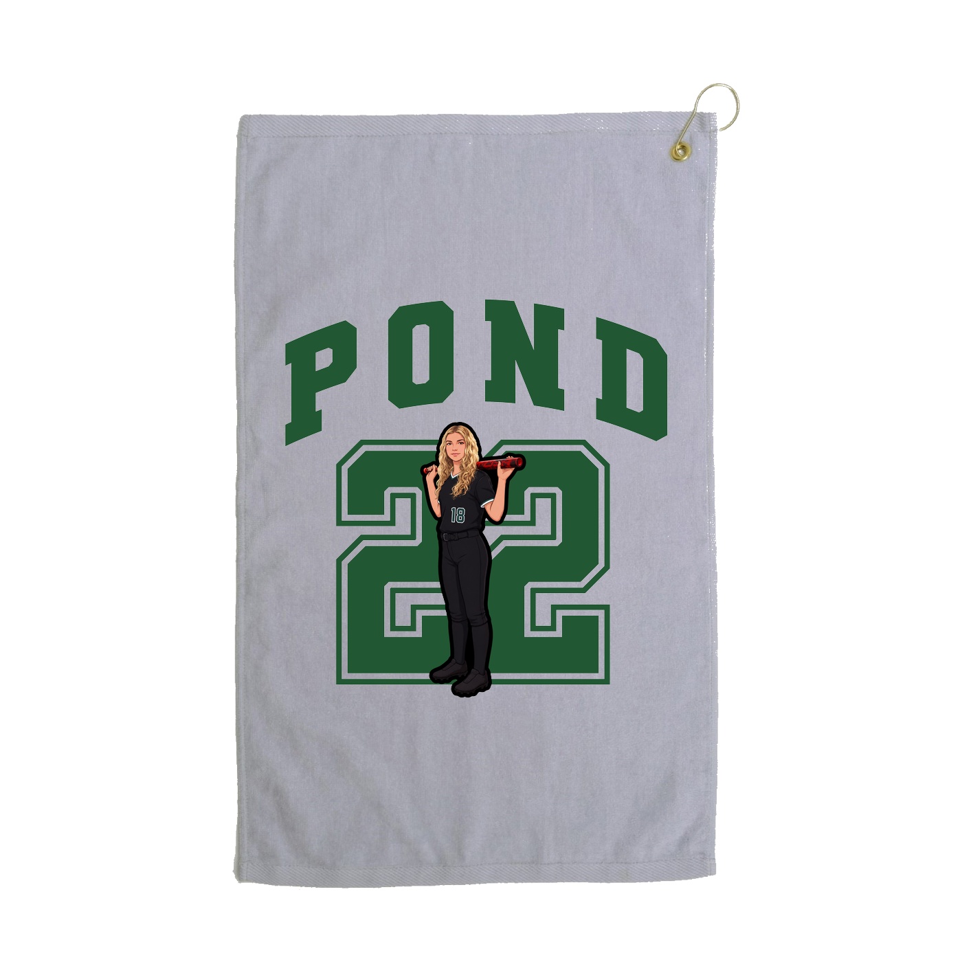 Golf Towel — Number in Grey