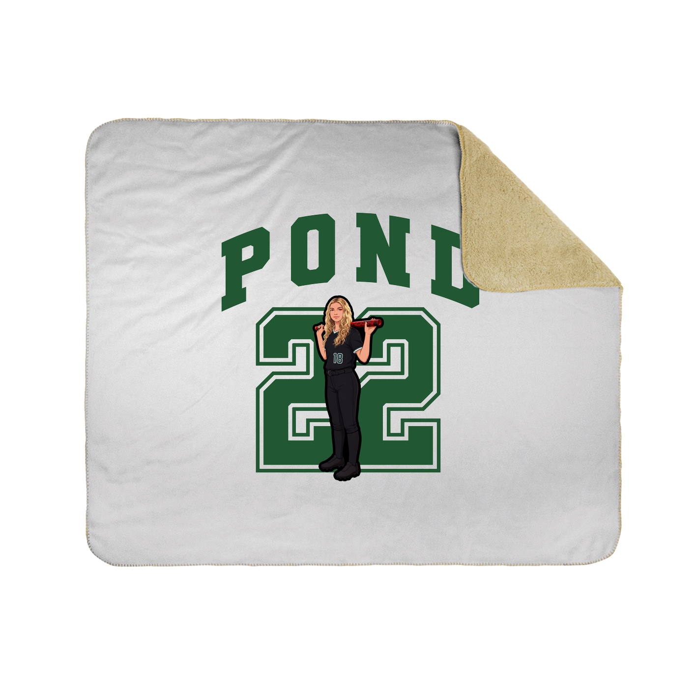 Throw Blanket — Number in White