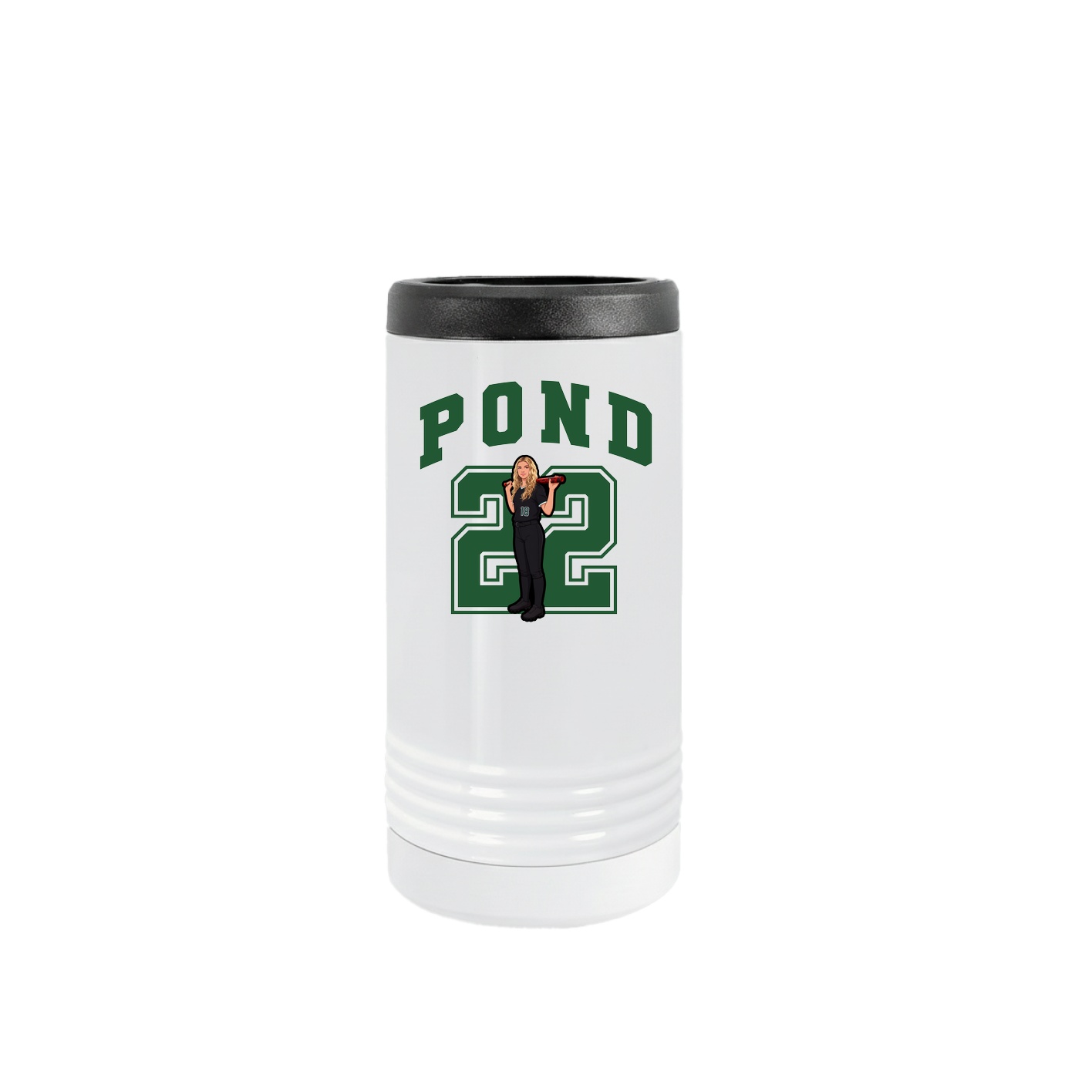 Slim Beverage Holder — Number in White