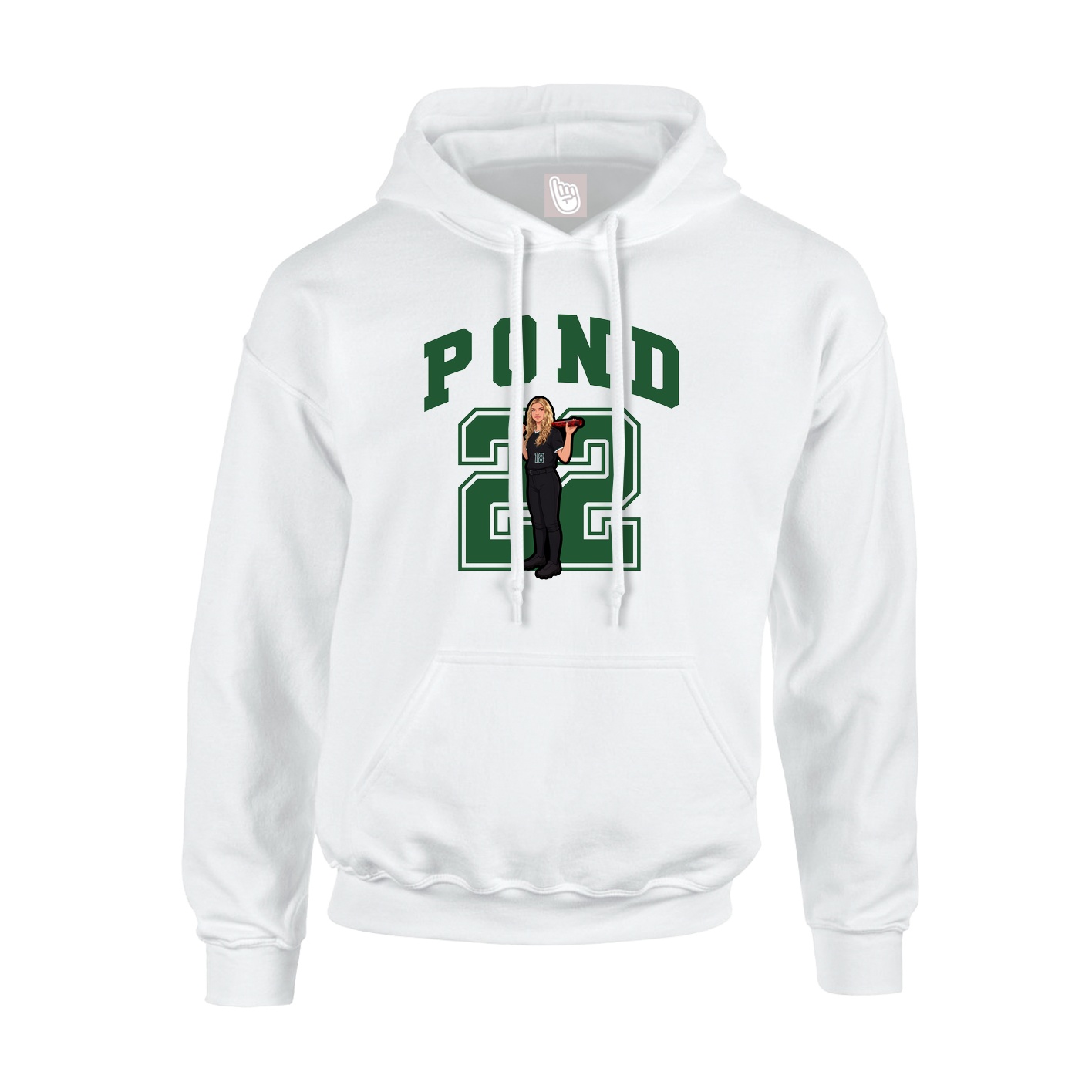 Youth Hoodie — Number in White