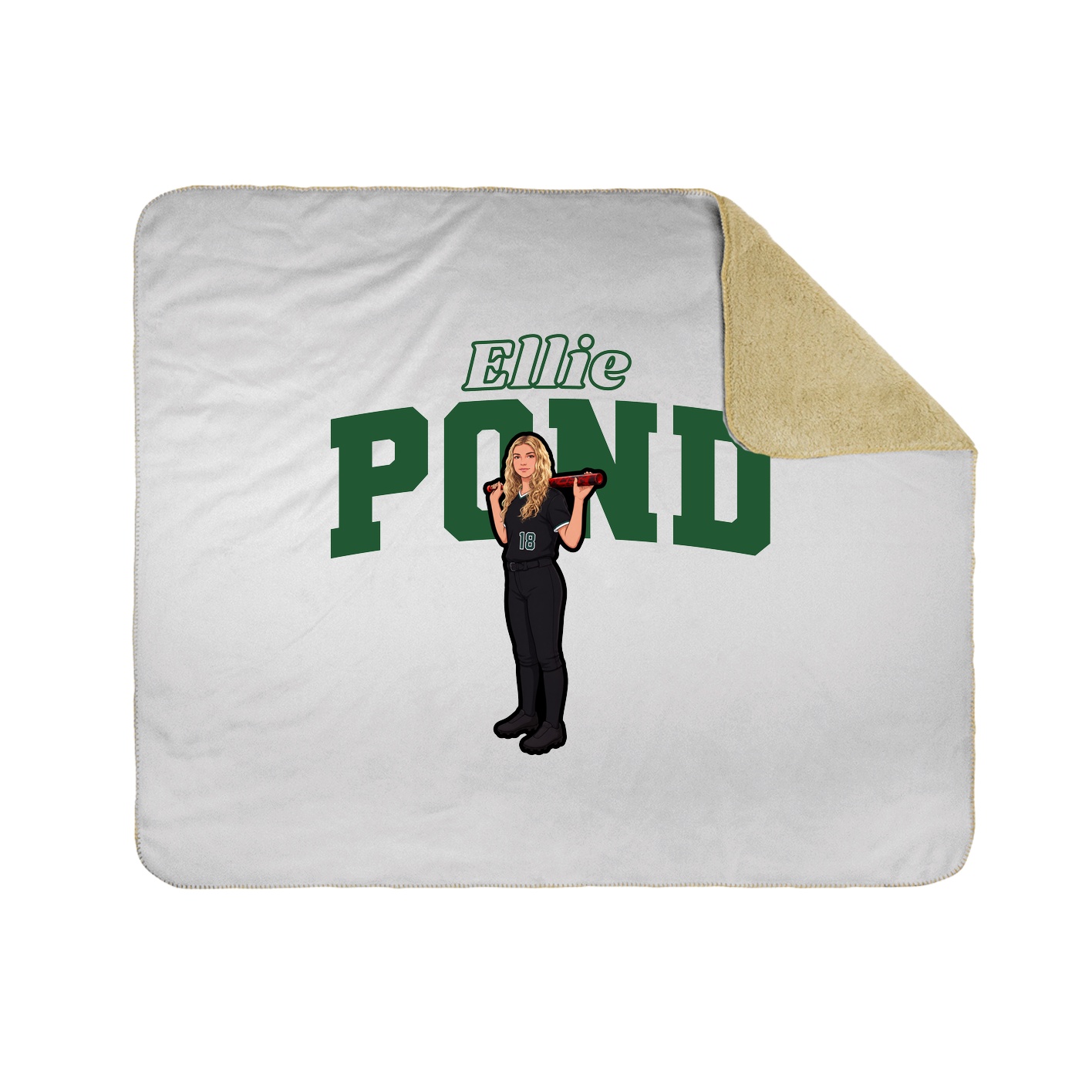 Throw Blanket — Name Arch in White