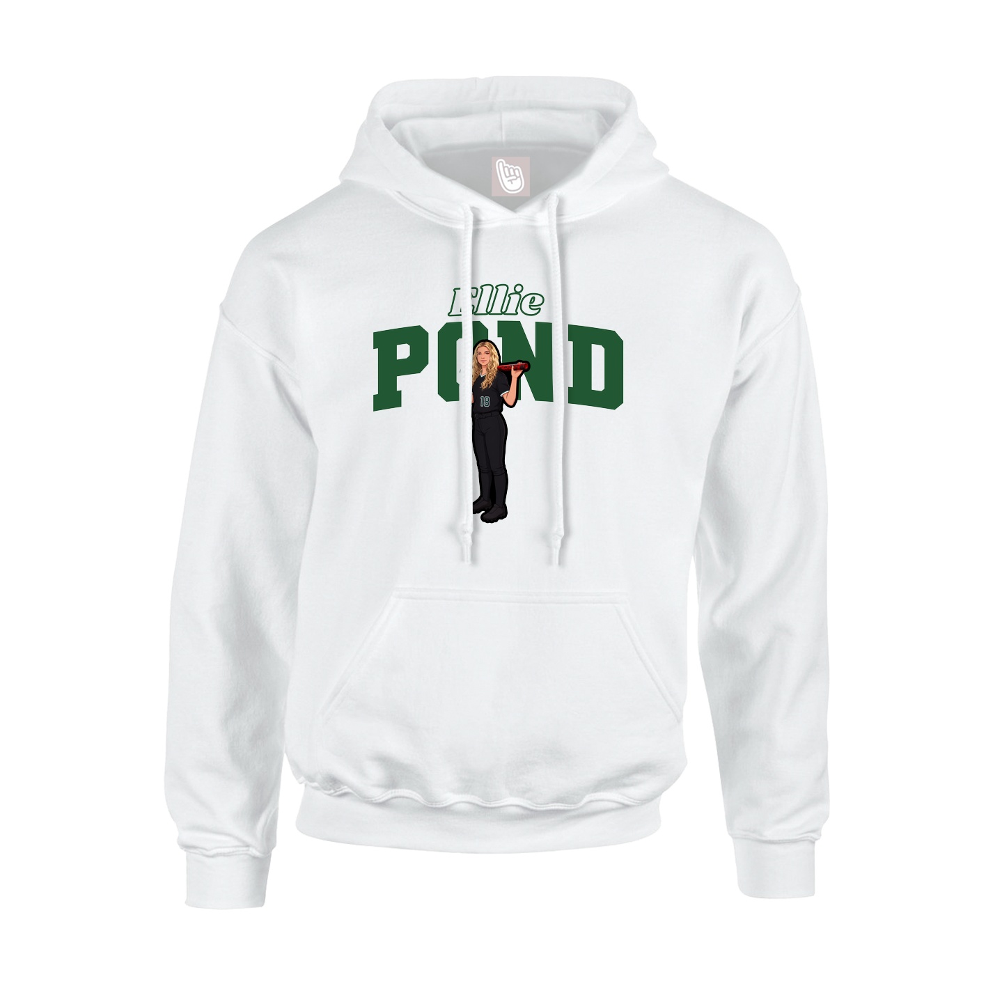 Hoodie — Name Arch in White