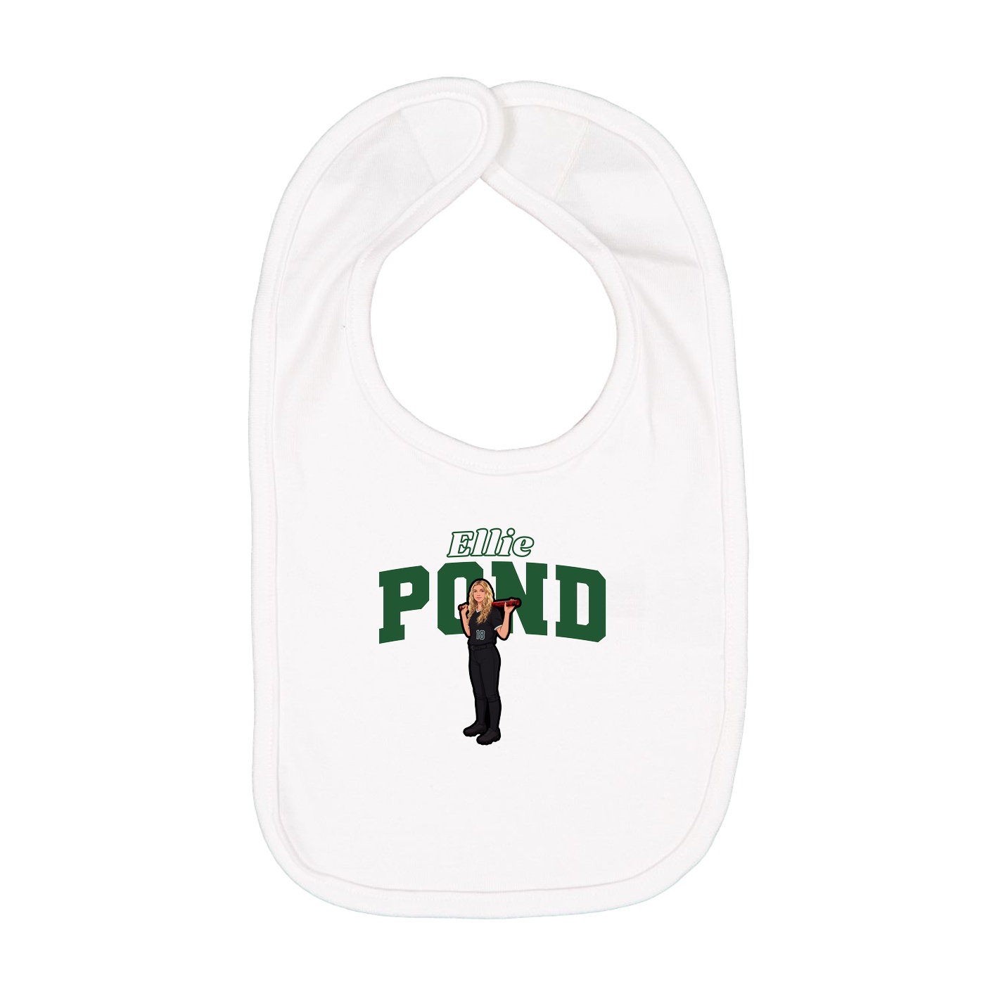 Infant Bib — Name Arch in White