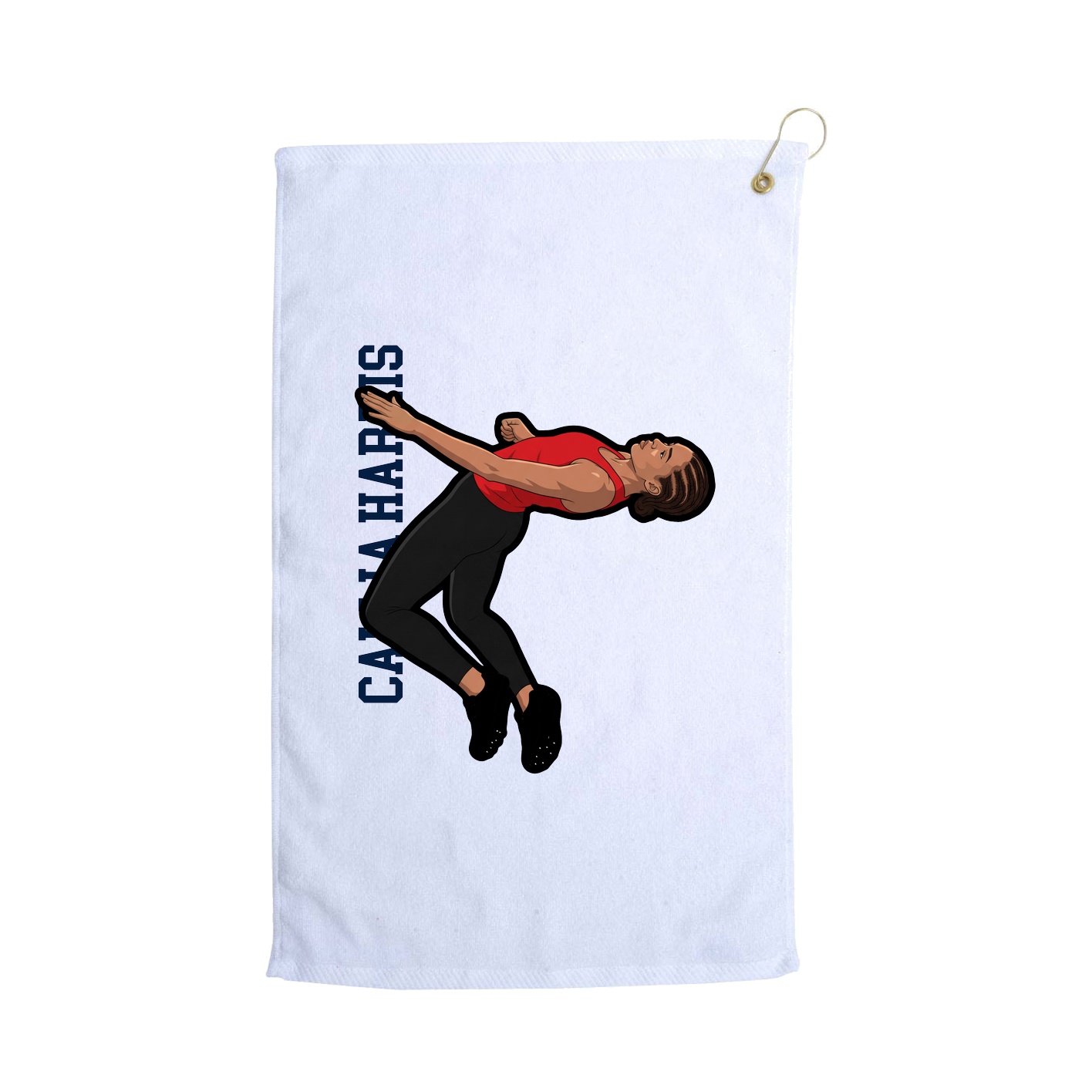 Golf Towel — Name Vertical in White