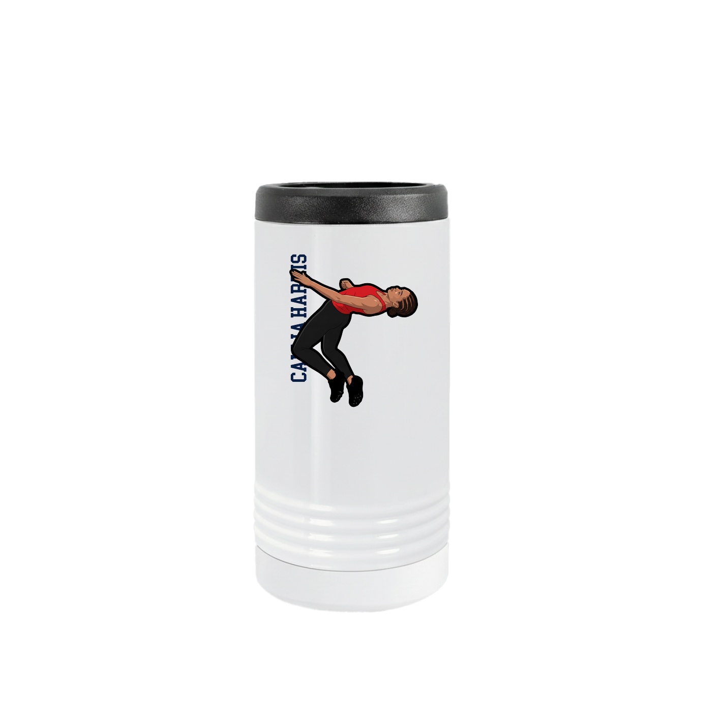 Slim Beverage Holder — Name Vertical in White