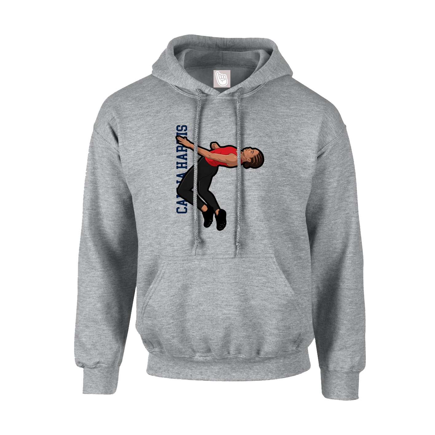 Hoodie — Name Vertical in Grey