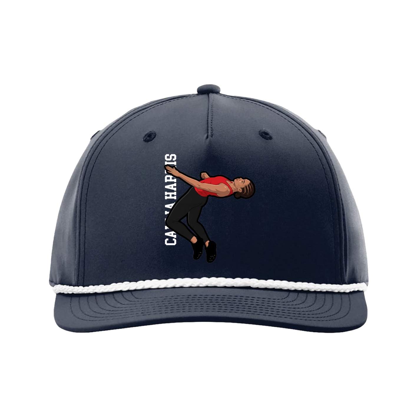 Five-Panel Classic Rope Cap — Name Vertical in Navy