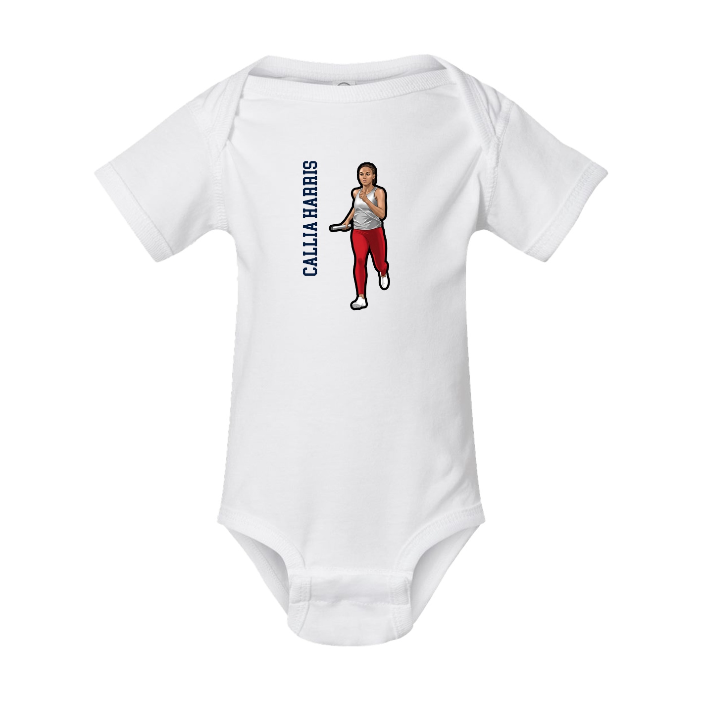 Baby Onesie — Name Vertical in White
