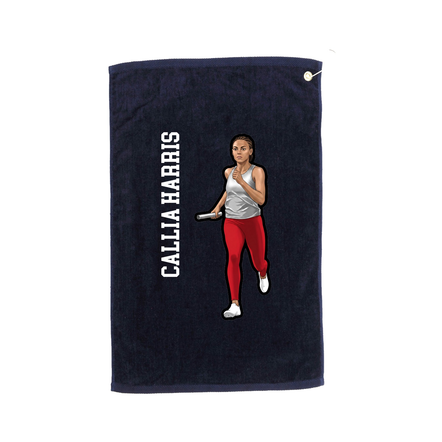 Golf Towel — Name Vertical in Navy