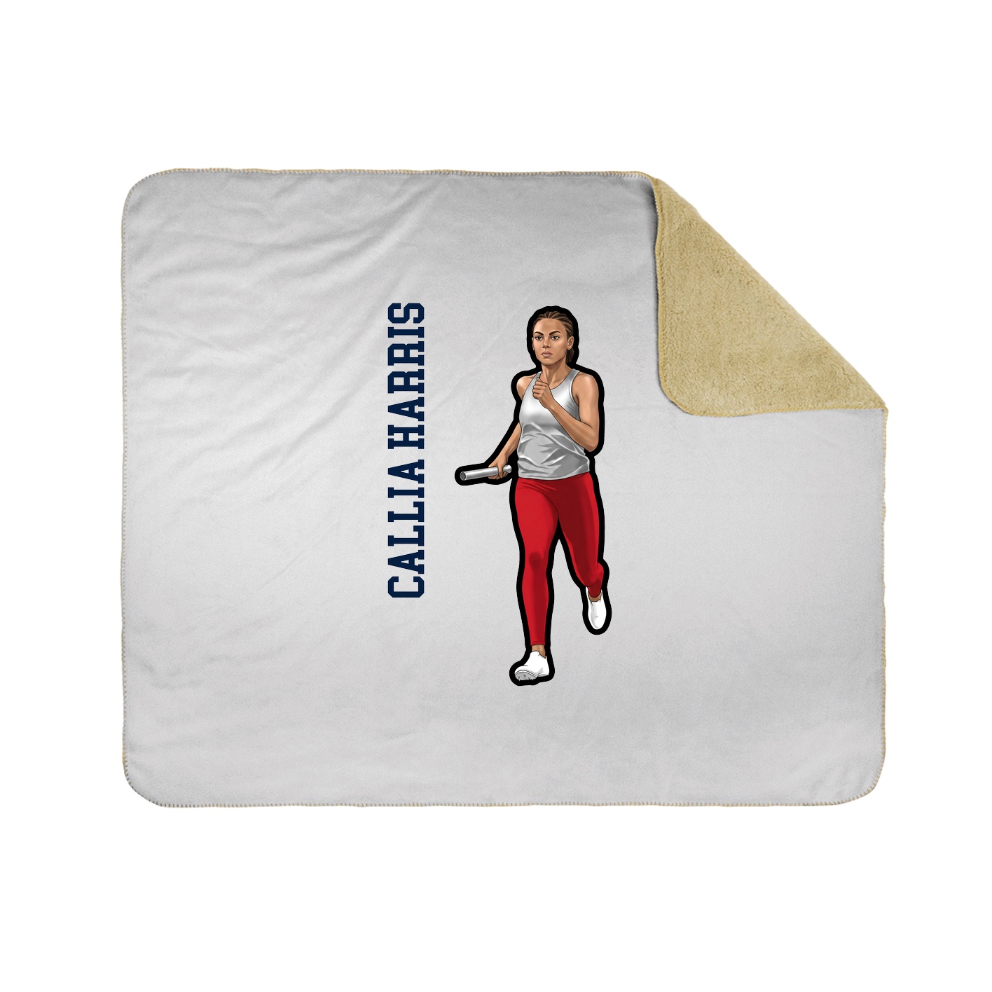Throw Blanket — Name Vertical in White