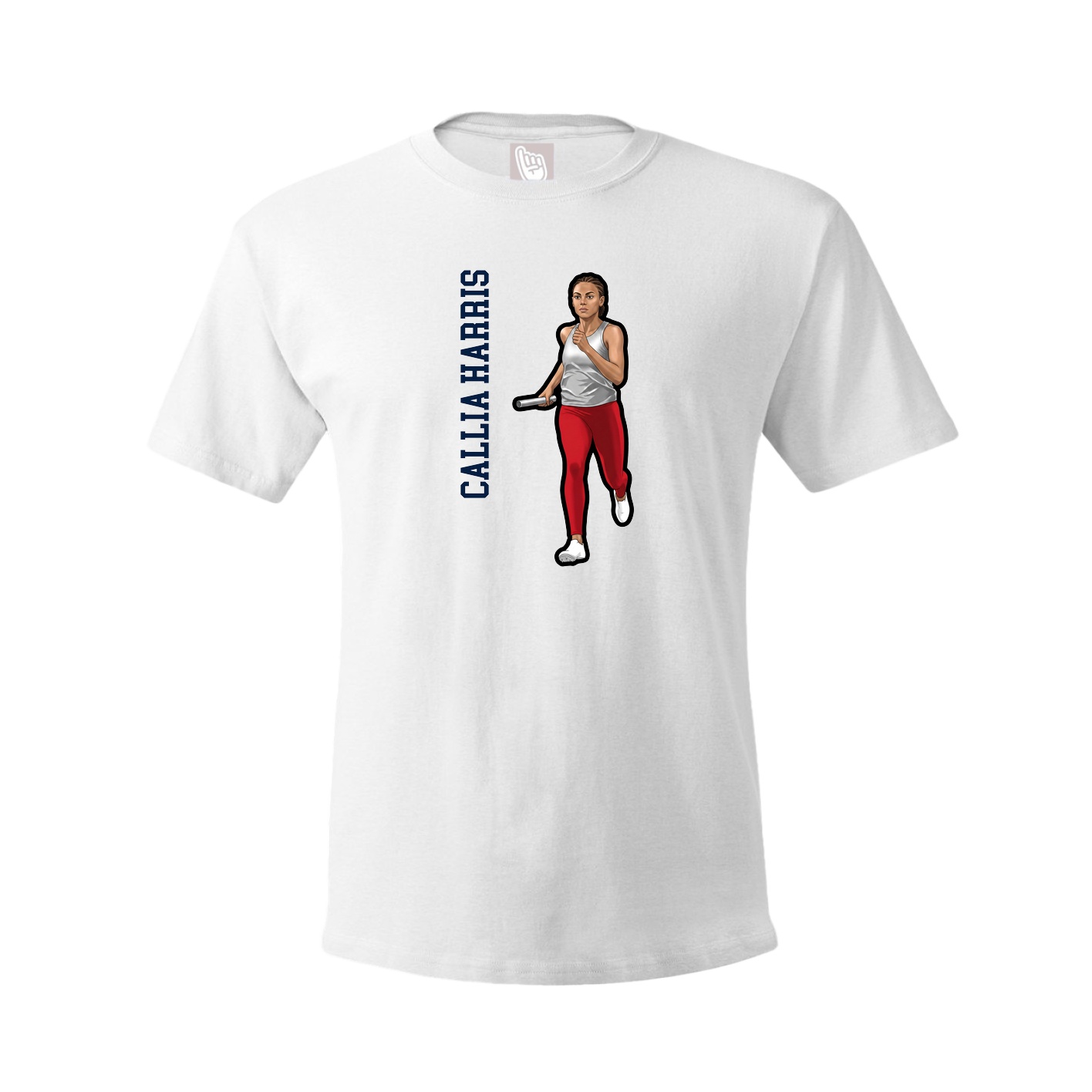 Youth Tee — Name Vertical in White