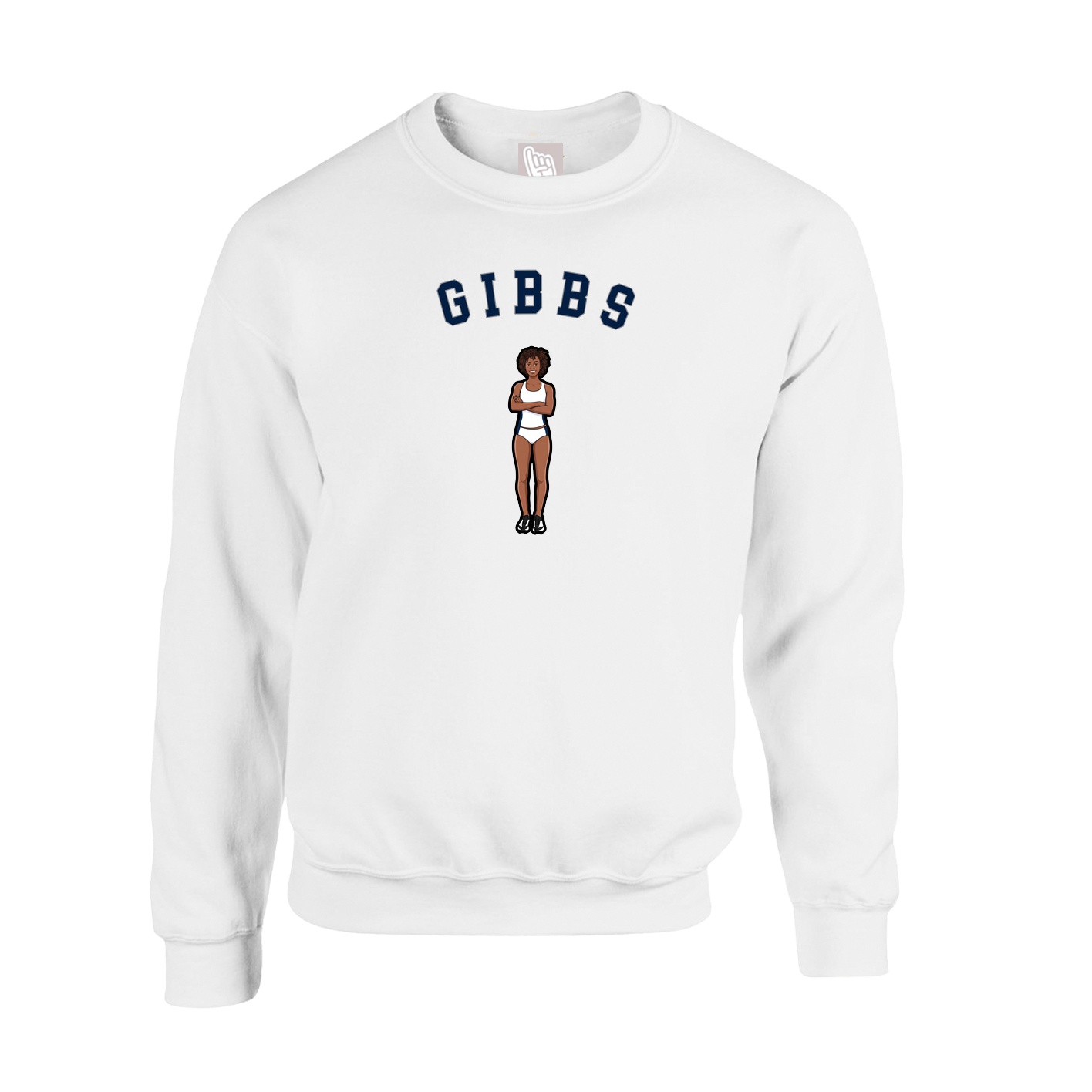 Fleece Crew — Shirsey Arch in White