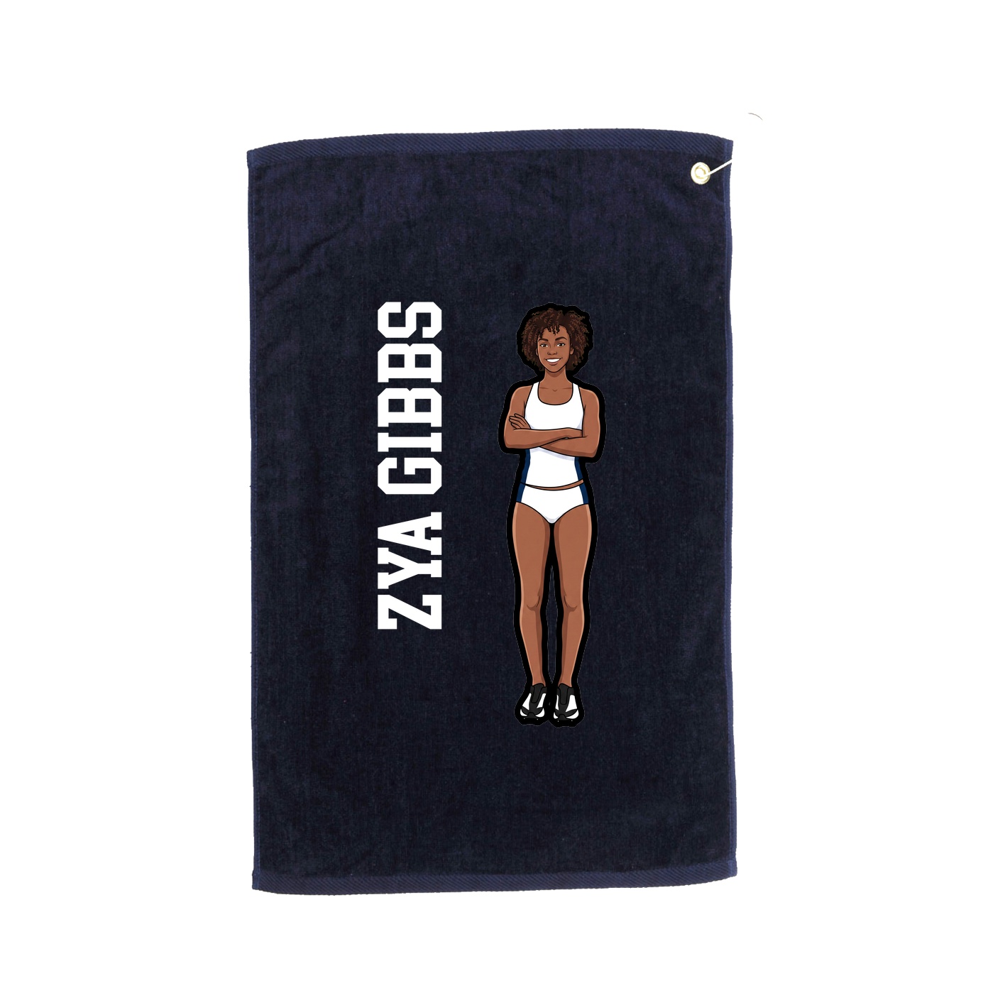 Golf Towel — Name Vertical in Navy