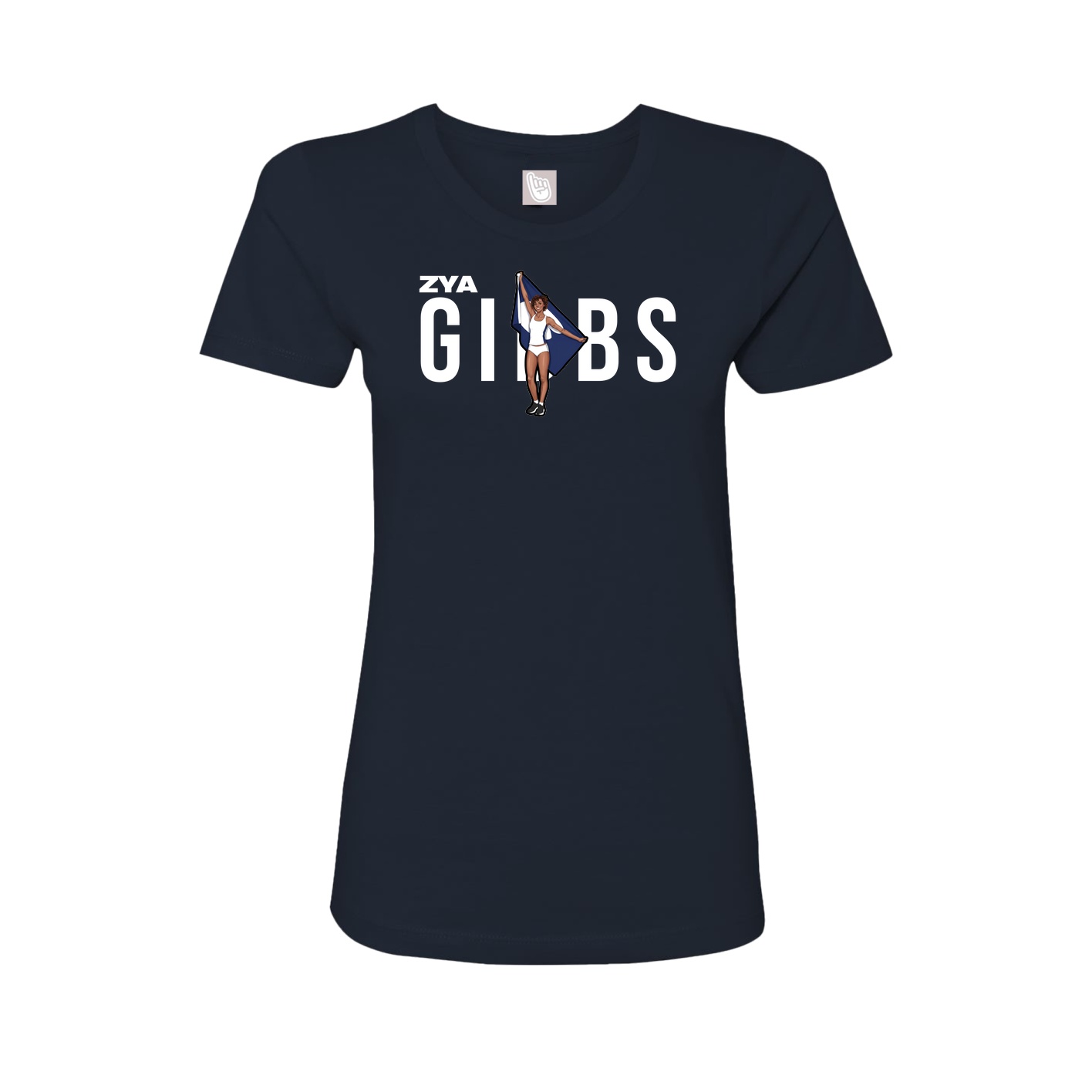 Fitted Women's Tee — Player Name in Navy