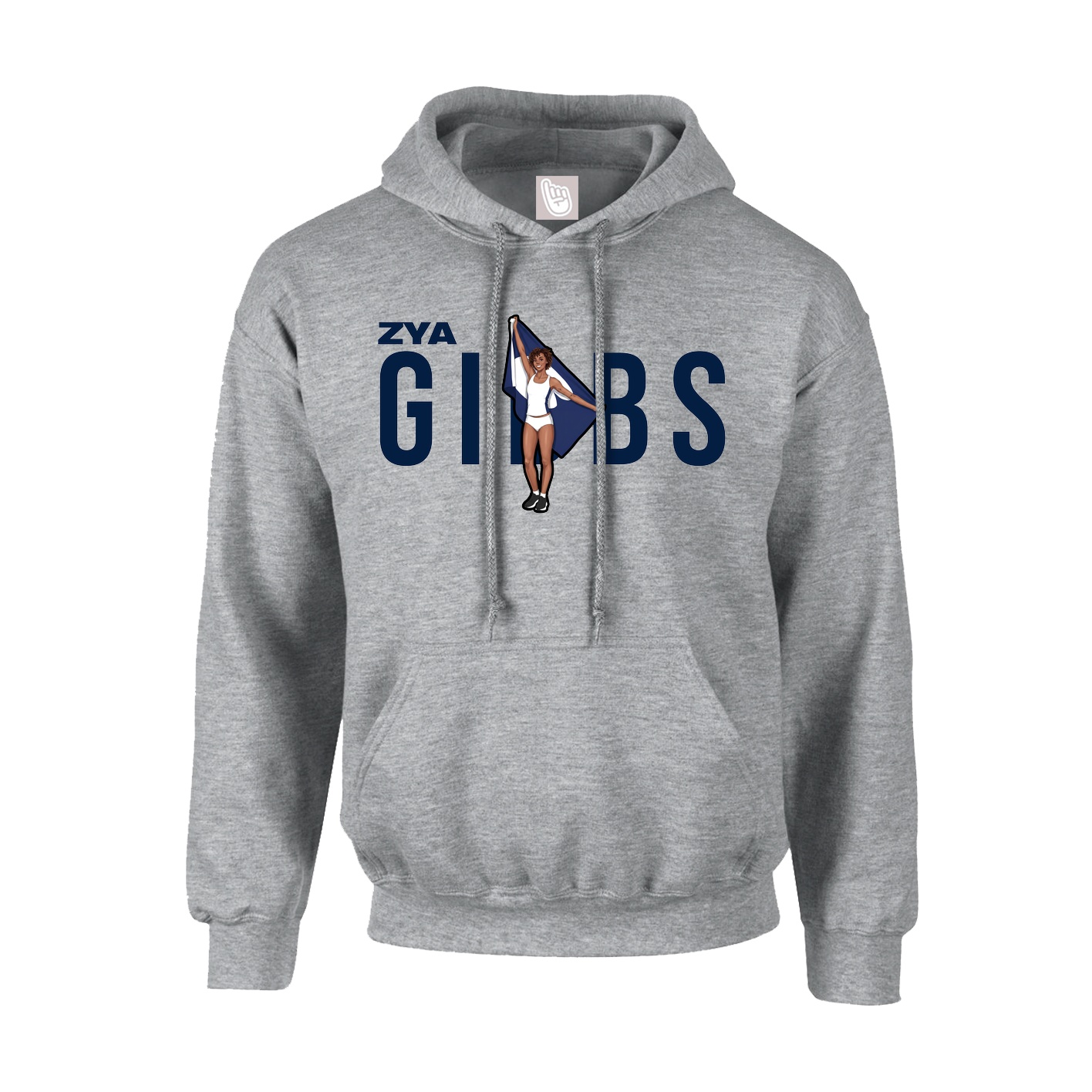 Hoodie — Player Name in Grey