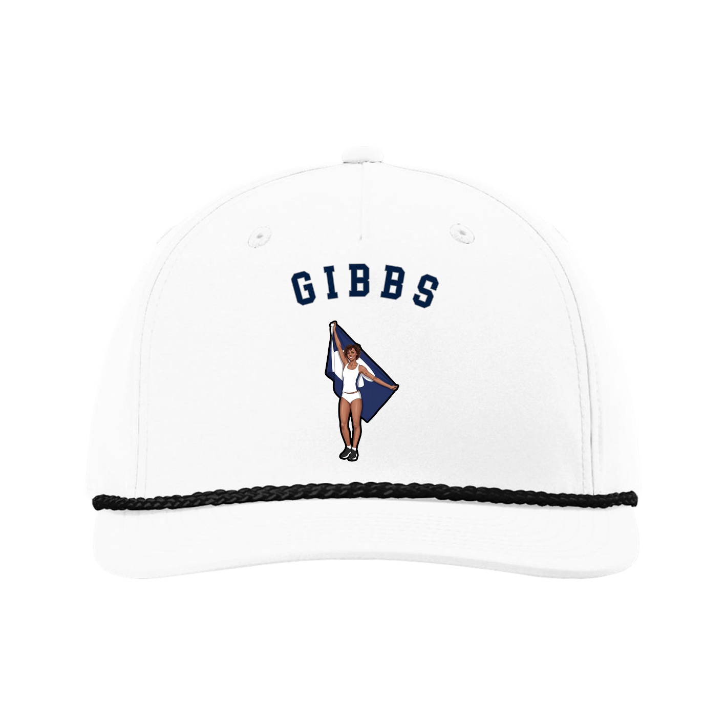 Five-Panel Classic Rope Cap — Shirsey Arch in White