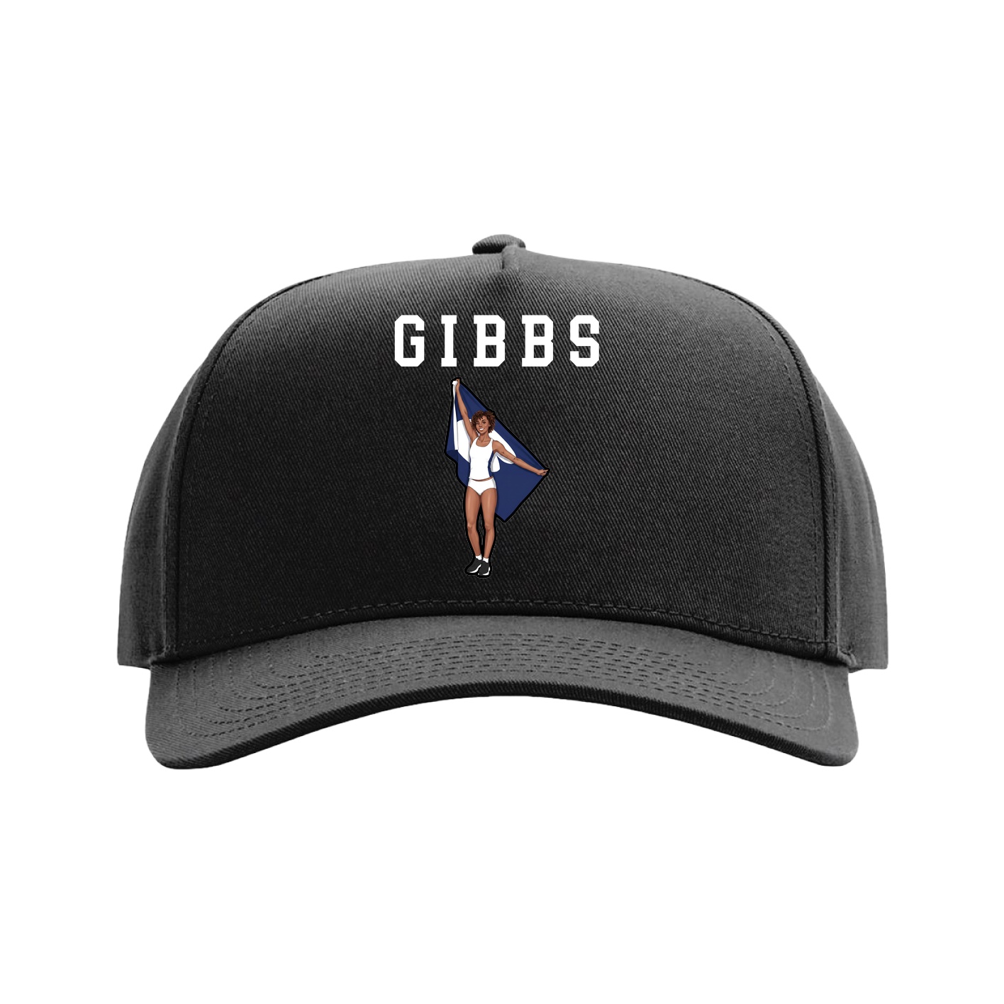 Full Fabric Five-Panel Champ Cap — Shirsey in Black